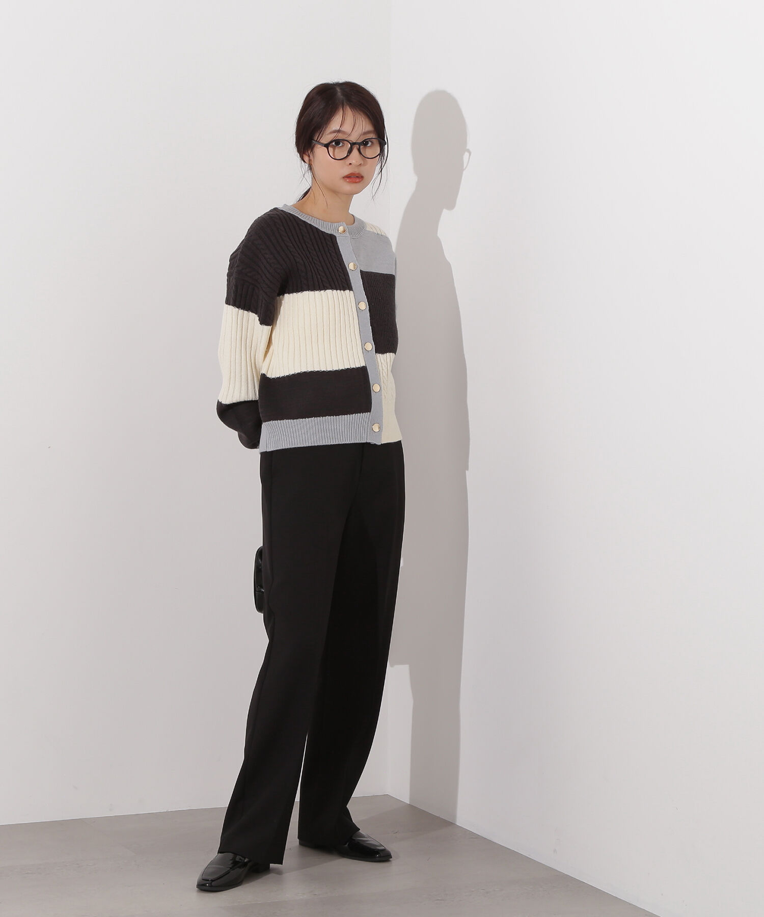  「カラーブロッキングカーディガン」|ニット・セーター|