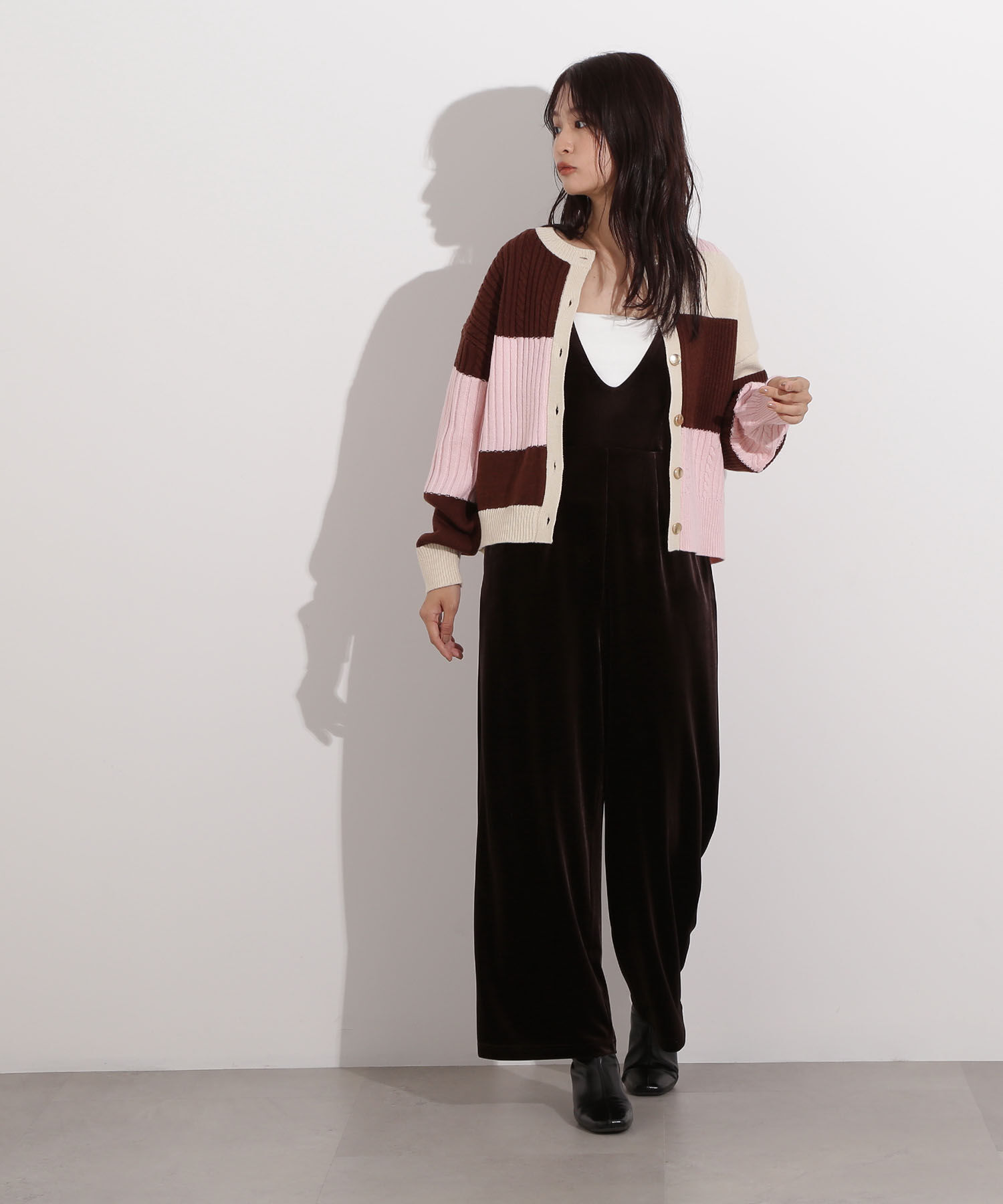  「カラーブロッキングカーディガン」|ニット・セーター|