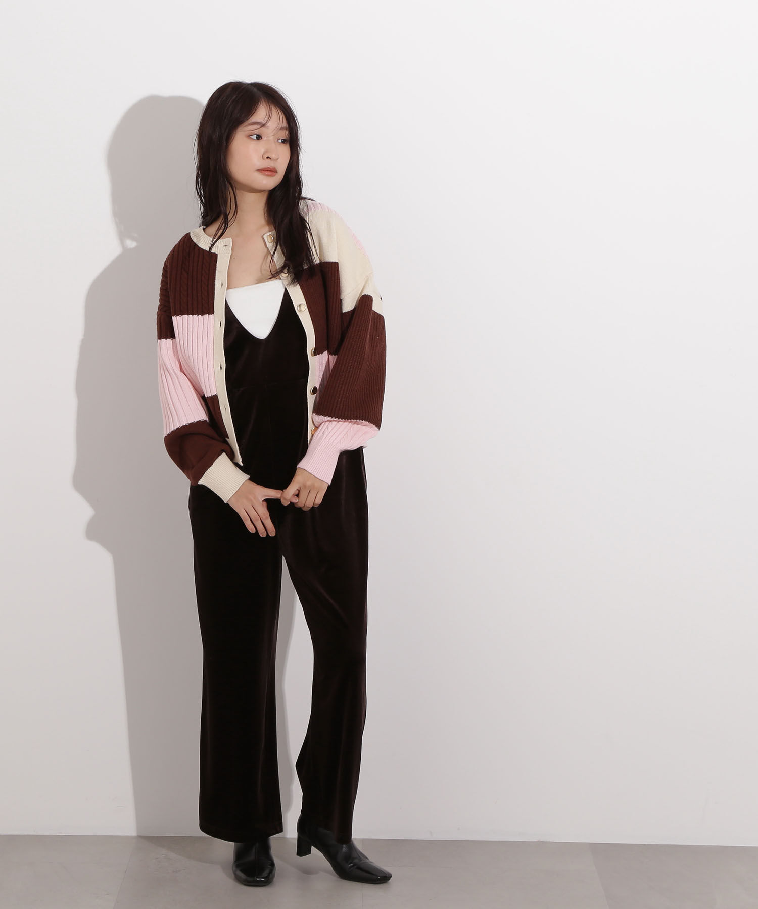  「カラーブロッキングカーディガン」|ニット・セーター|