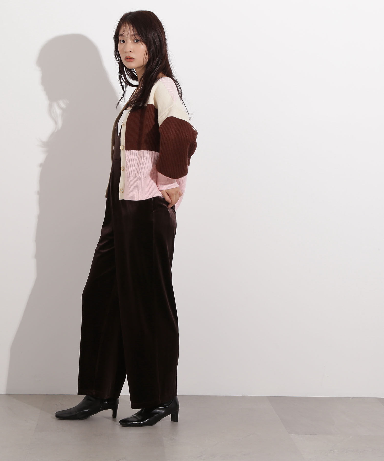  「カラーブロッキングカーディガン」|ニット・セーター|