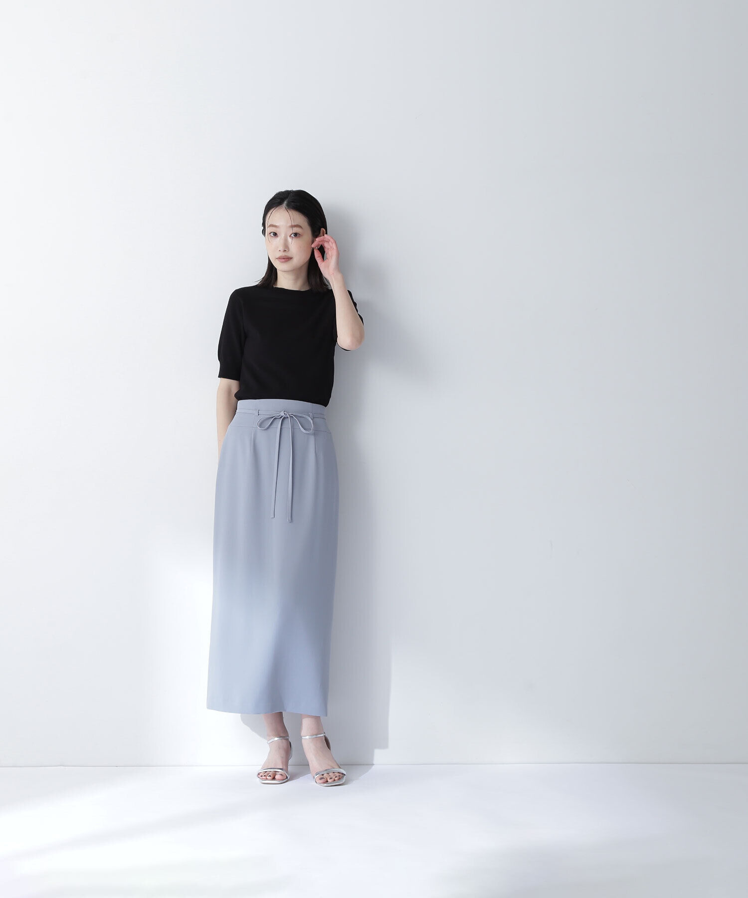  「シアー切替リブニット」|ニット・セーター|