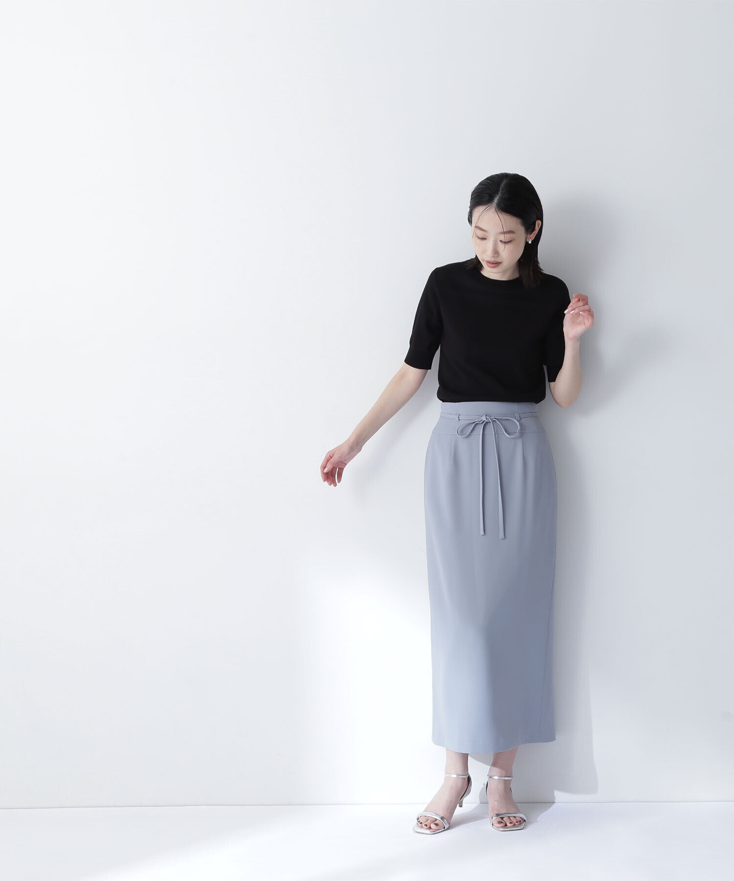  「シアー切替リブニット」|ニット・セーター|