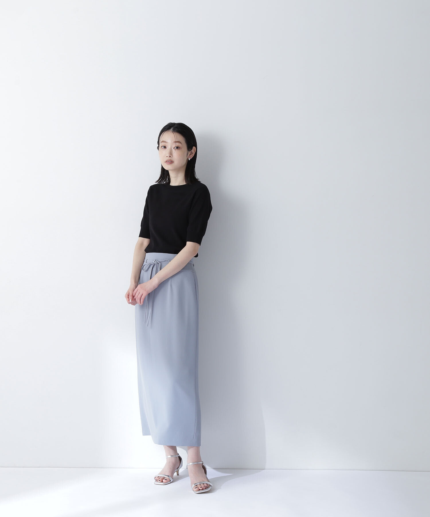  「シアー切替リブニット」|ニット・セーター|