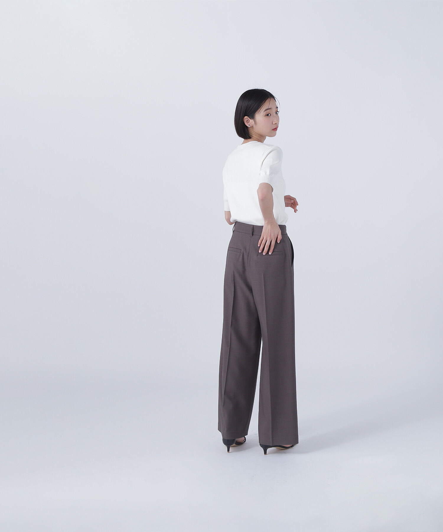  「シアー切替リブニット」|ニット・セーター|