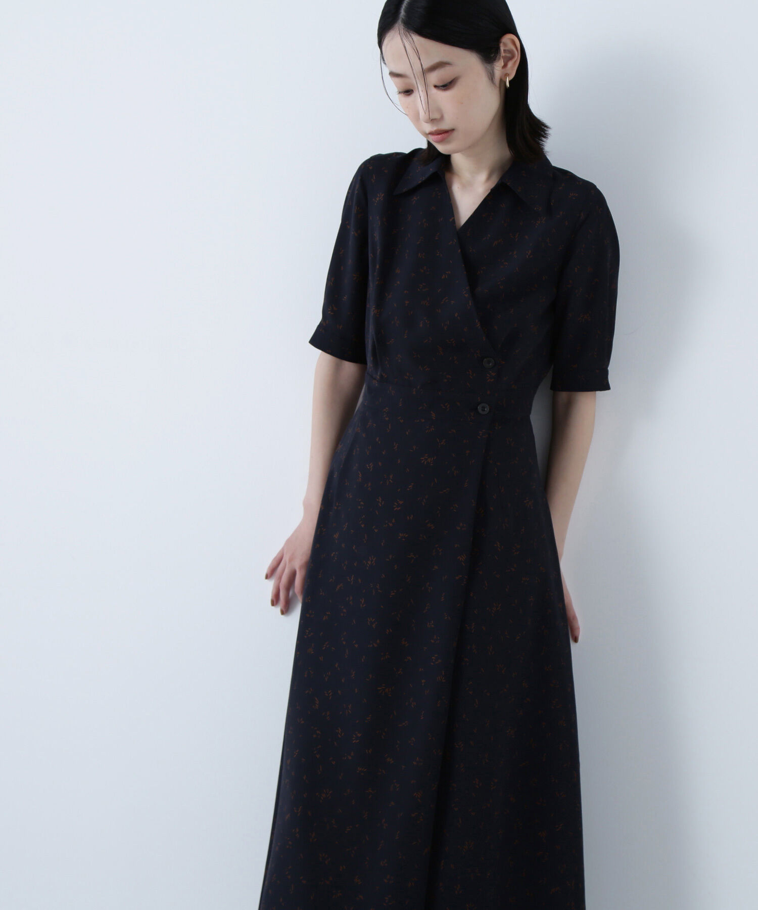  「スキッパープリントワンピース」|ワンピース|