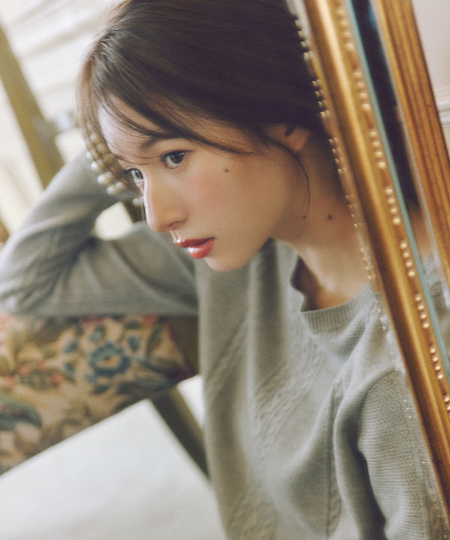  「パールブレスレットニット」|ニット・セーター|グレー