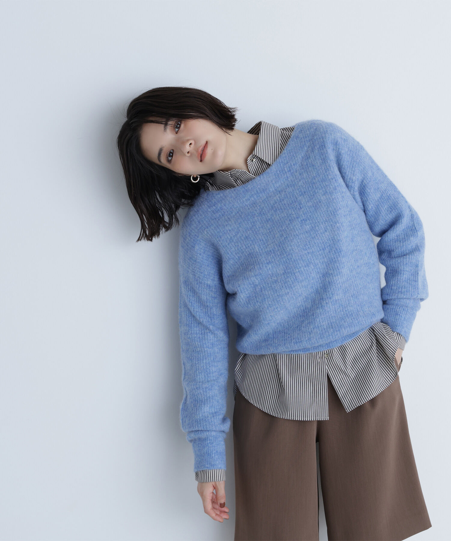  「アルパカ混クルーネックニット」|ニット・セーター|