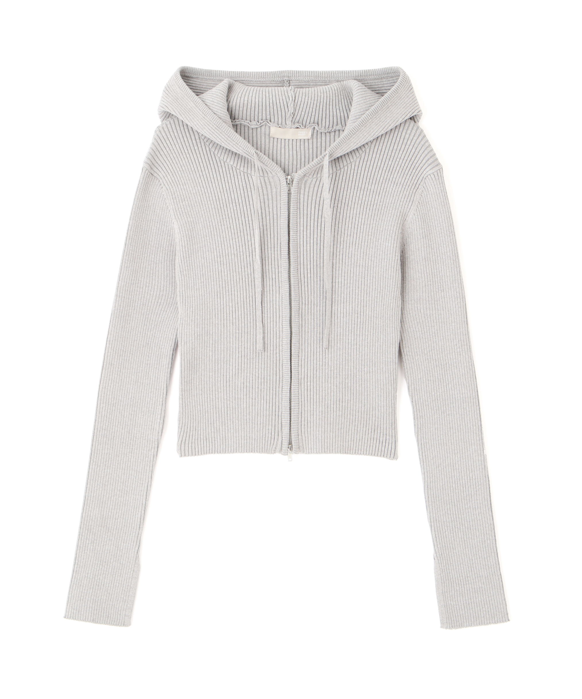  「配色リブショート丈ニットパーカー」|ニット・セーター|