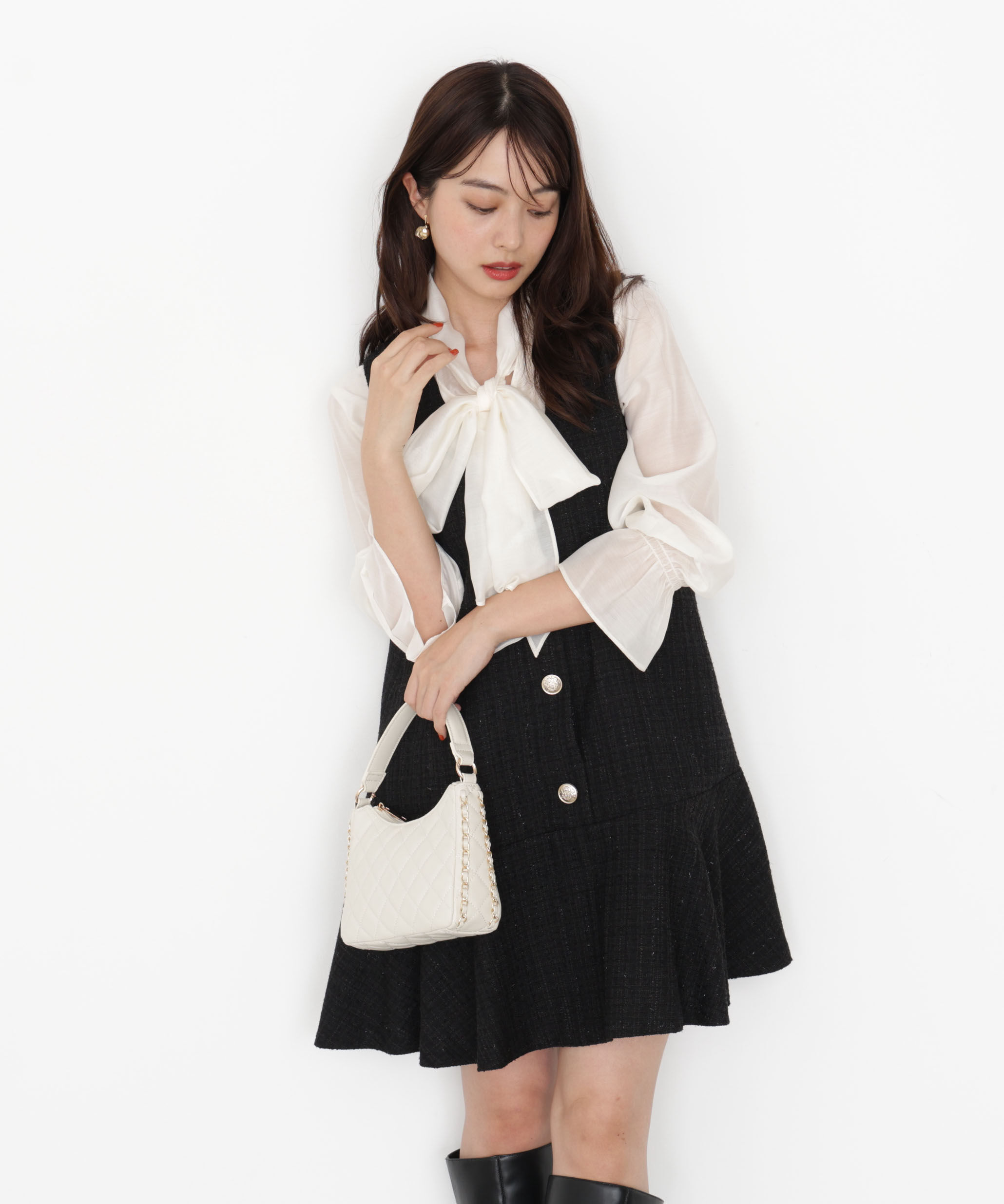 PROPORTION BODY DRESSING「＜ウォッシャブル＞シアーボウタイブラウス 25AW」|シャツ・ブラウス|