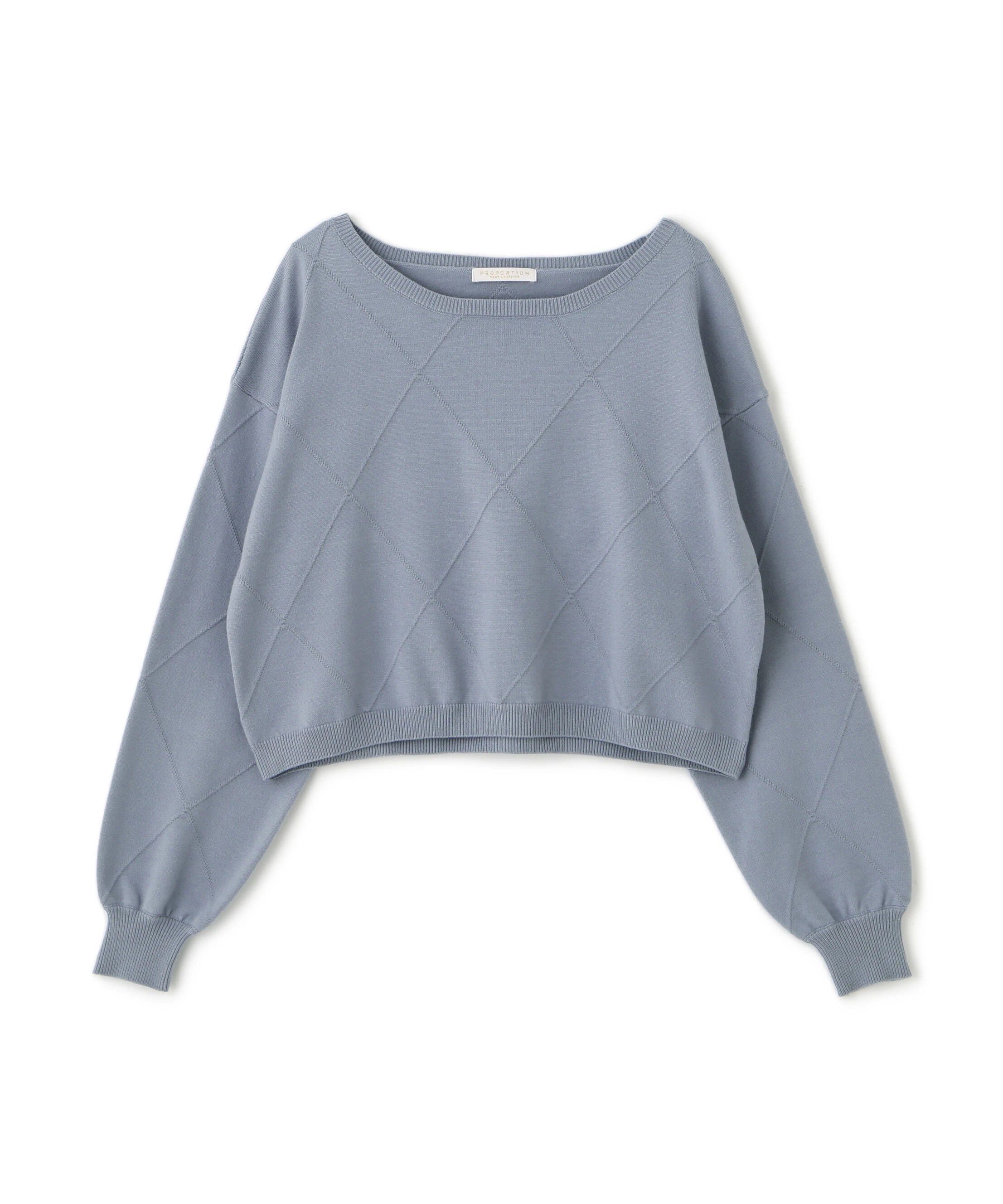 PROPORTION BODY DRESSING「＜ハンドウォッシャブル＞ダイヤ柄短丈ニット 25AW」|ニット・セーター|