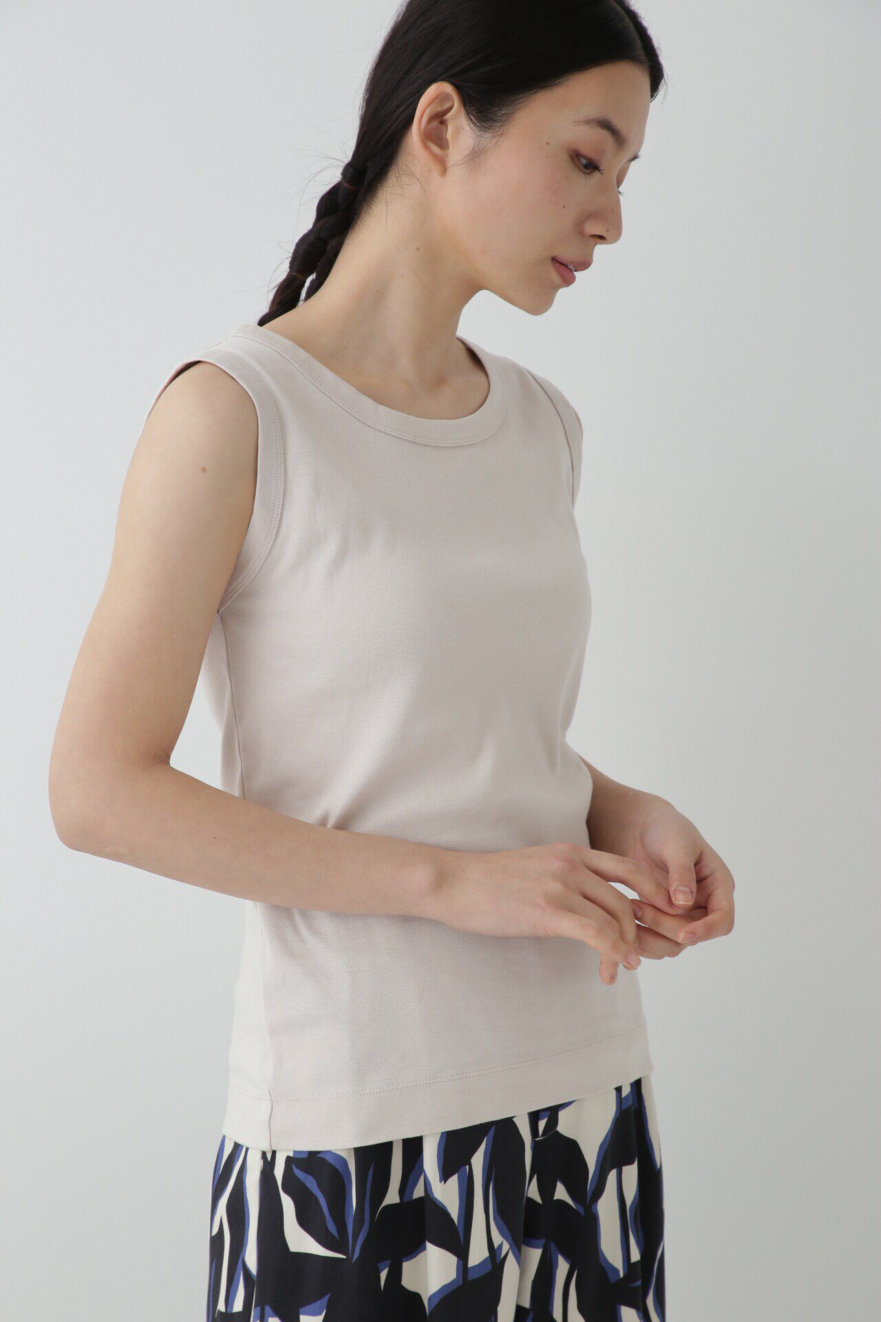  「◆オーガニックコットンタンクトップ」|Tシャツ・カットソー|ベージュ