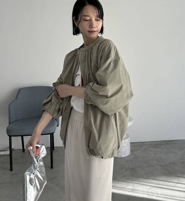 Doux archives「ネックギャザーブルゾン」|テーラードジャケット|