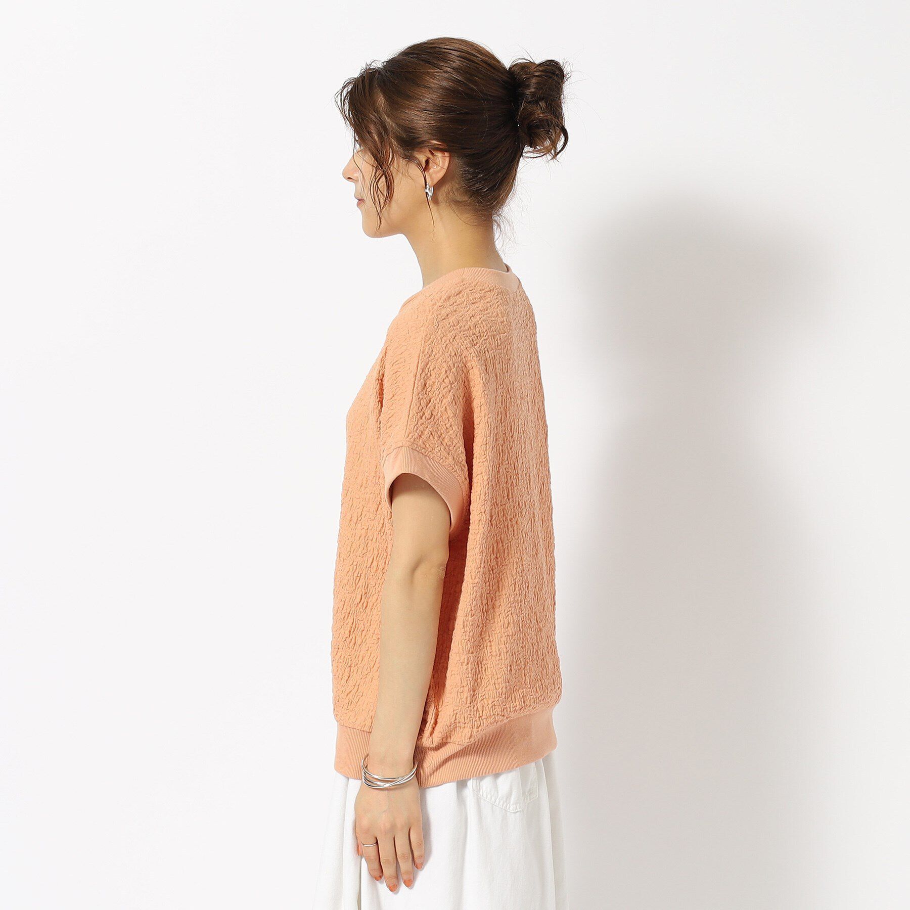 SHOO･LA･RUE「ポコポコリブ切り替えトップス」|Tシャツ・カットソー|