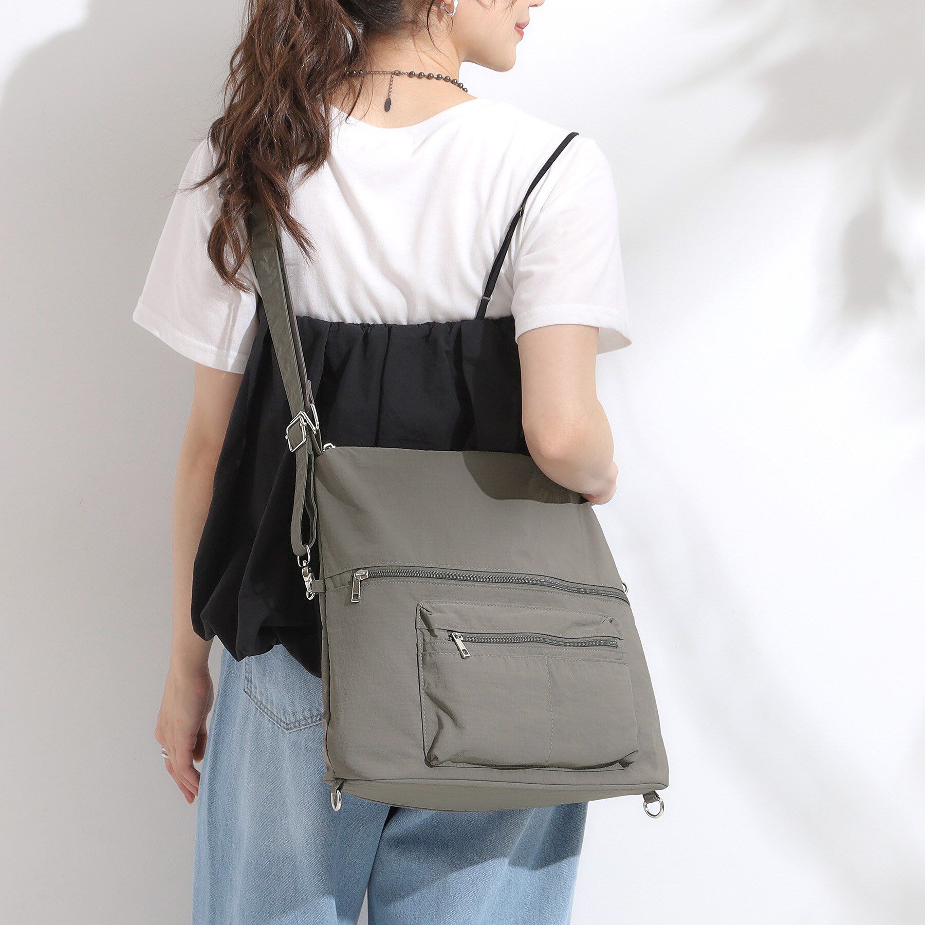 SHOO･LA･RUE「【撥水／3WAY】リュックにもなる変形ショルダーバッグ」|ショルダー・メッセンジャー|グレー(012)