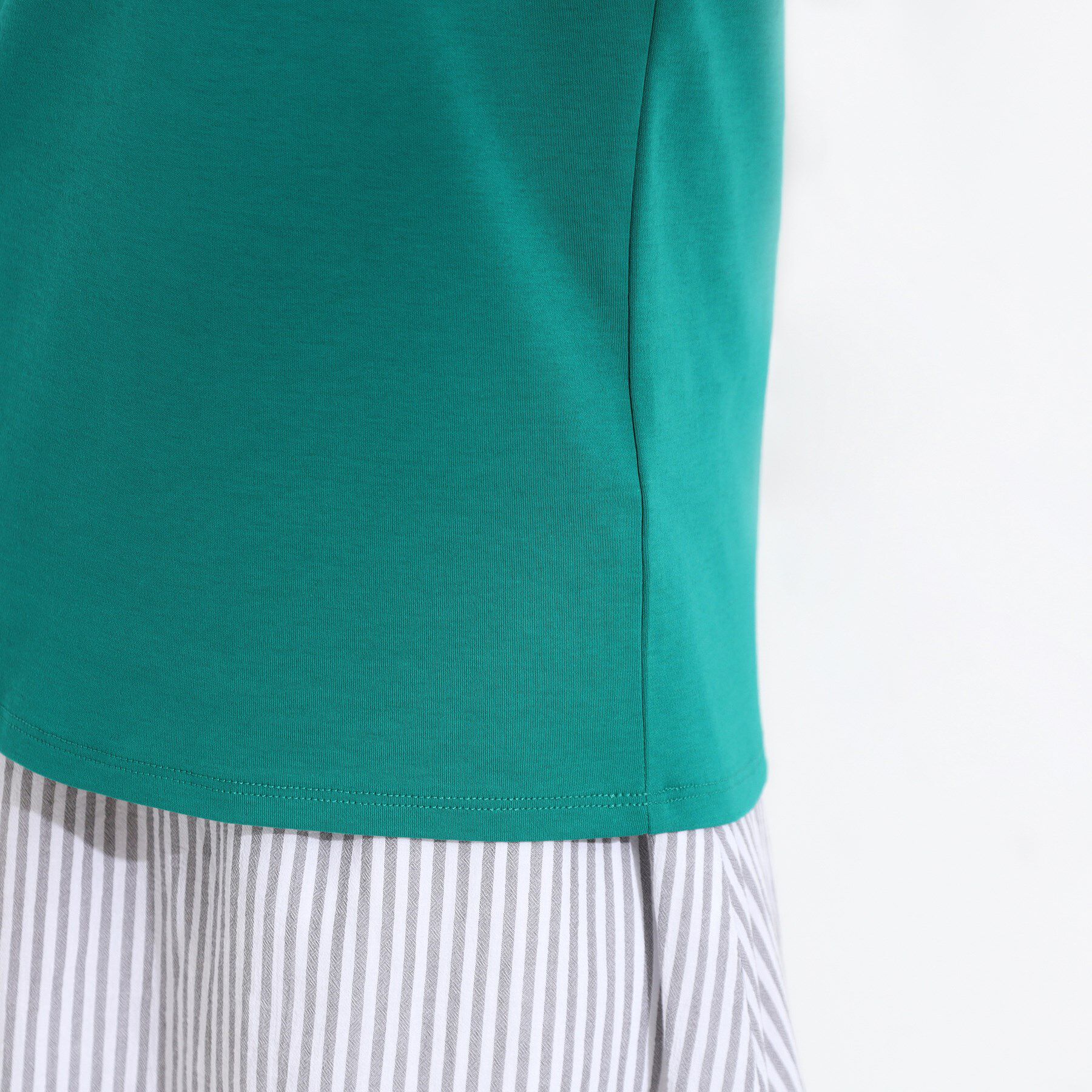 SHOO･LA･RUE「【汗ジミ防止/ひんやり/UV】フリルスリーブTシャツ」|Tシャツ・カットソー|