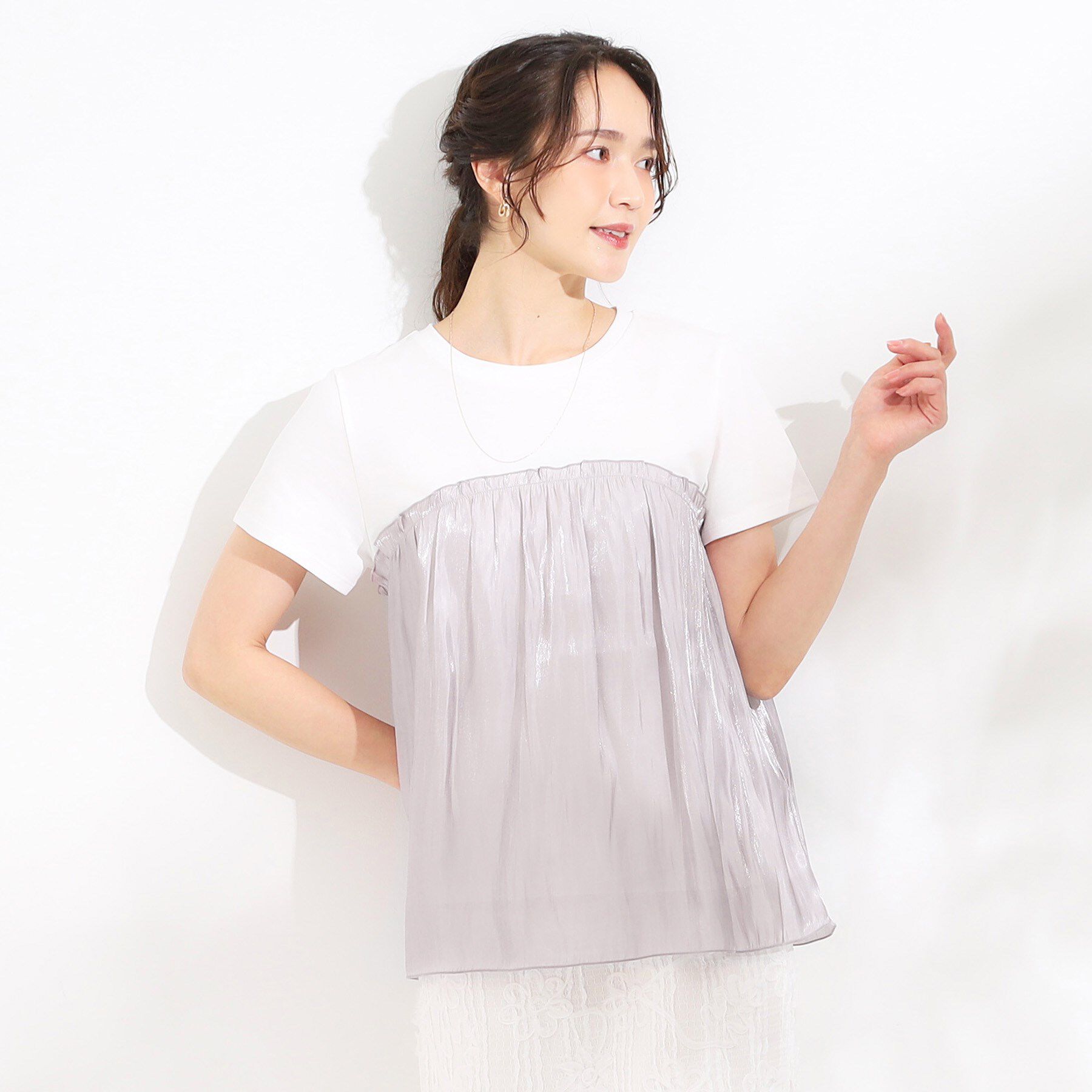 SHOO･LA･RUE「【S-LL/ひんやり】インせず決まる ビスチェ風ドッキングトップス」|Tシャツ・カットソー|