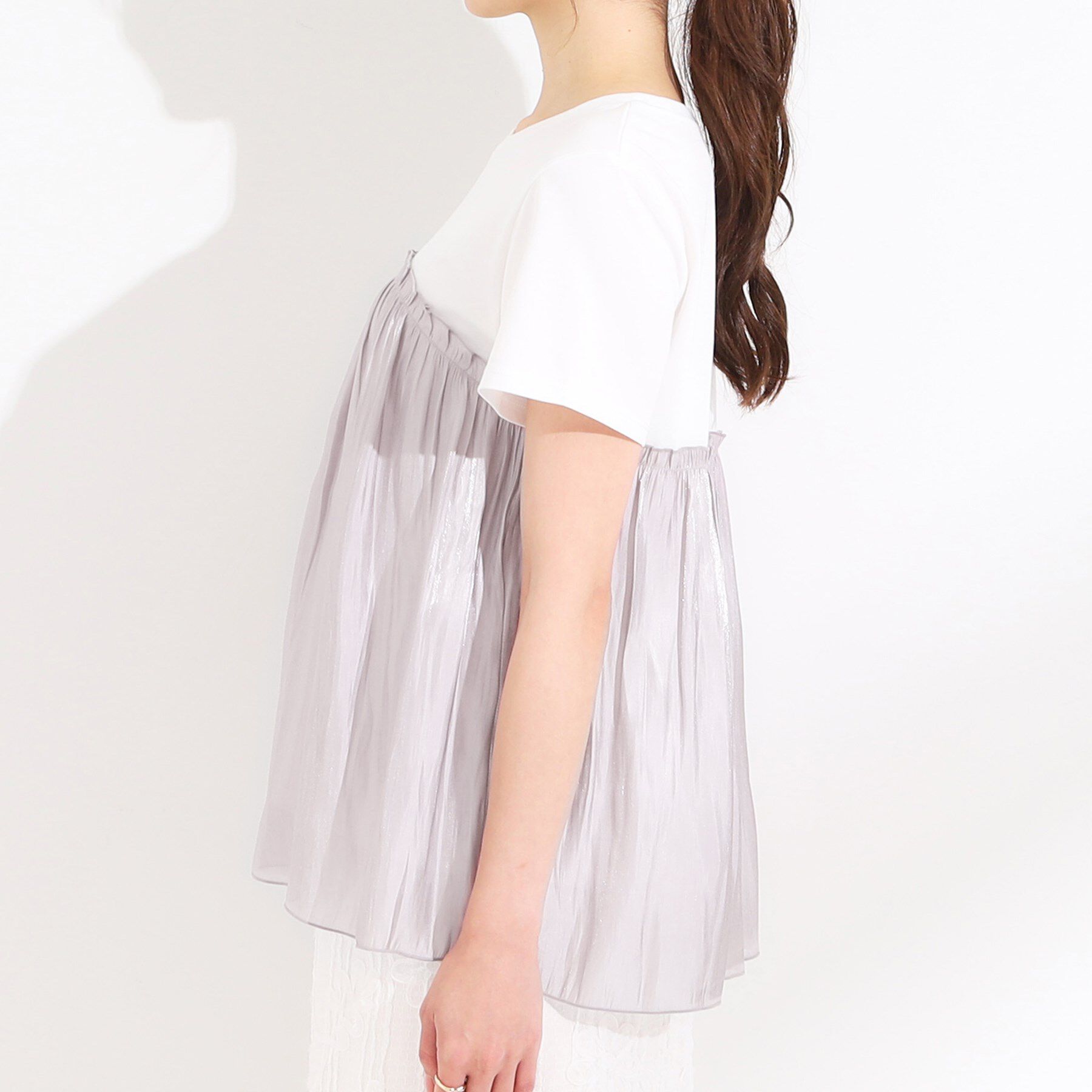 SHOO･LA･RUE「【S-LL/ひんやり】インせず決まる ビスチェ風ドッキングトップス」|Tシャツ・カットソー|