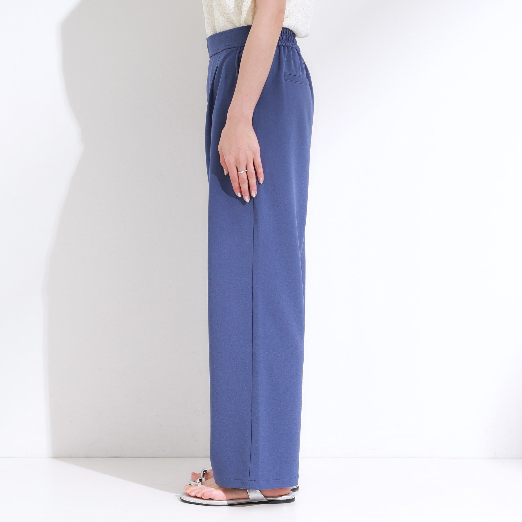 SHOO･LA･RUE「【S-LL/ストレッチ】脚のラインを拾いにくい スマートワイドパンツ」|その他|