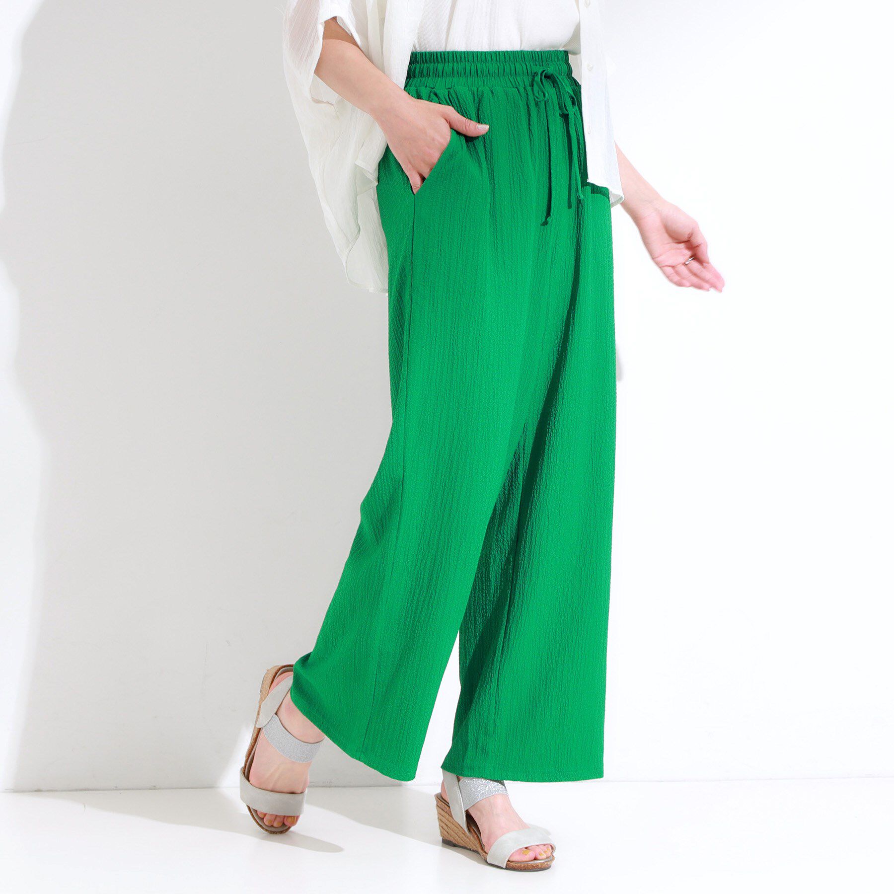 SHOO･LA･RUE「【S-LL/セットアップ可】リラックスカジュアルに ぽこぽこイージーパンツ」|その他|