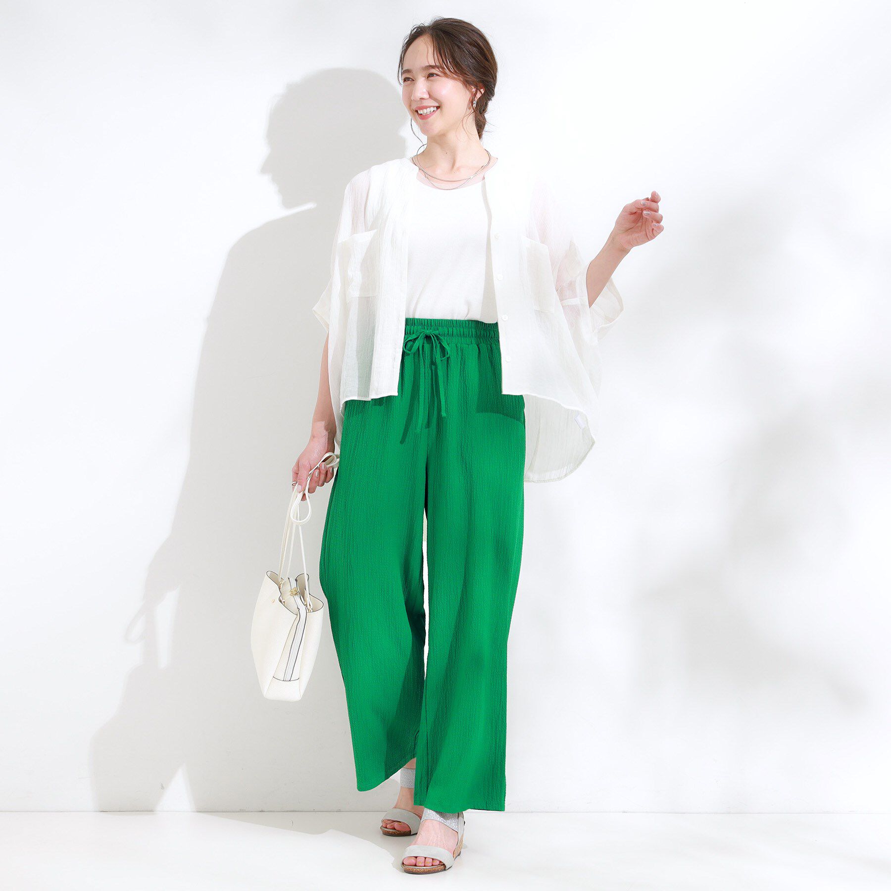 SHOO･LA･RUE「【S-LL/セットアップ可】リラックスカジュアルに ぽこぽこイージーパンツ」|その他|