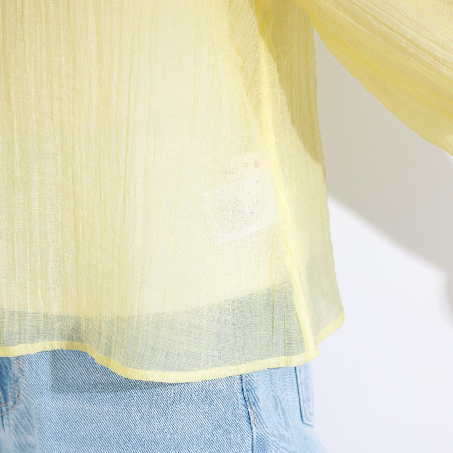 SHOO･LA･RUE「【S-LL/前後2WAY】バルーンスリーブが華やか こなれ見えシアーブラウス」|シャツ・ブラウス|