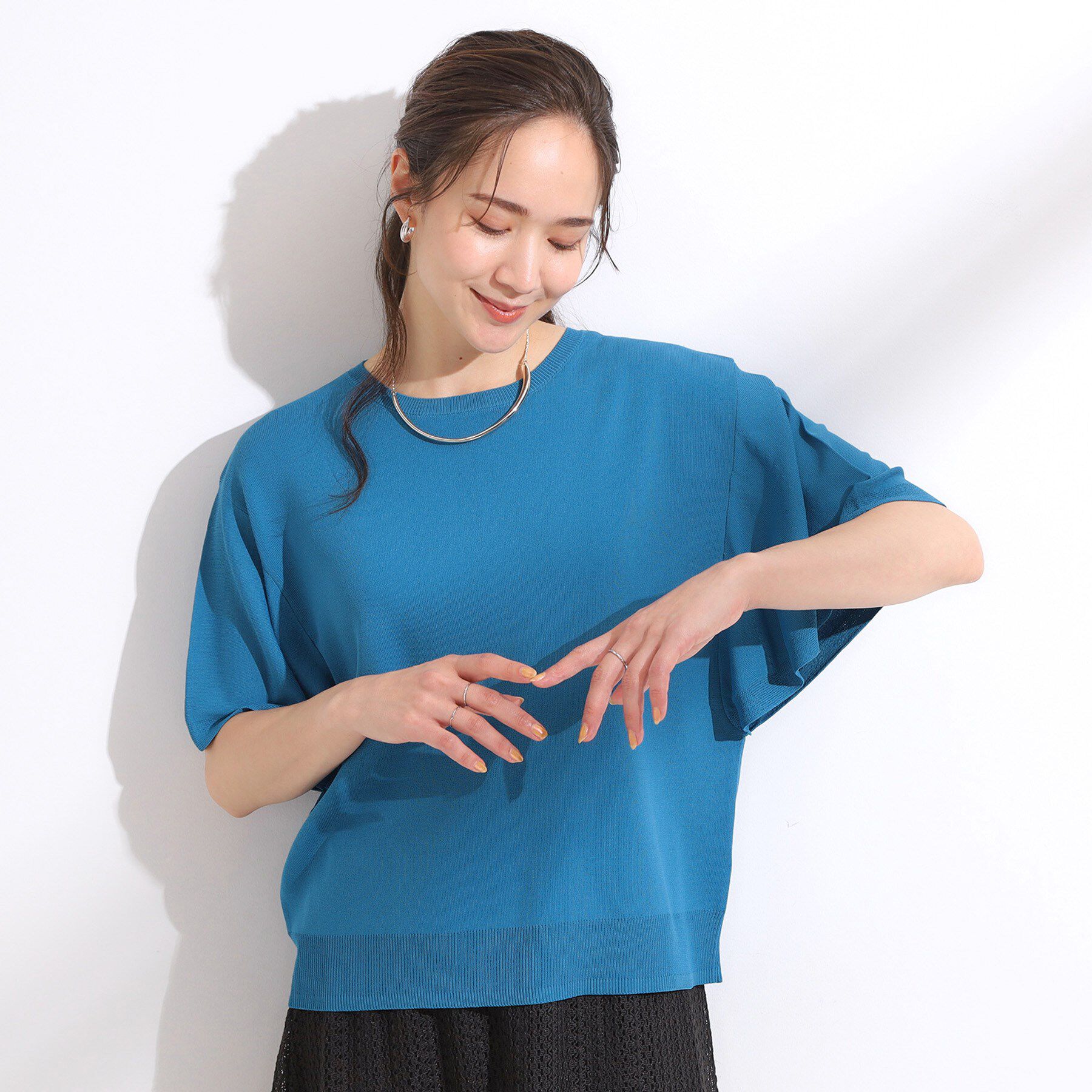 SHOO･LA･RUE「【S-LL】女性らしさ溢れる フレアスリーブニット」|ニット・セーター|