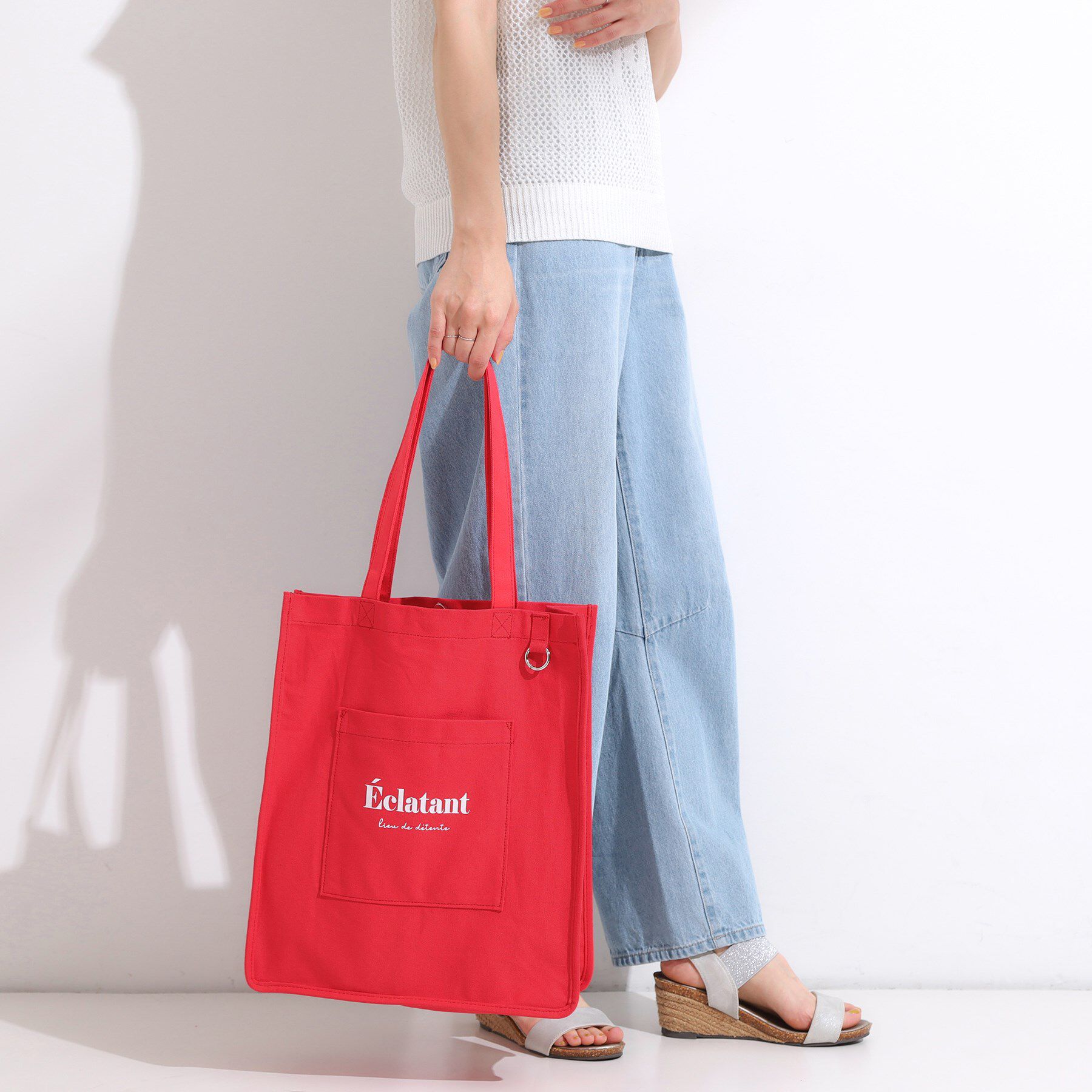 SHOO･LA･RUE「【ラッキーカラー/推し活にも】うちわも入るキャンバストートバッグ」|トートバッグ|