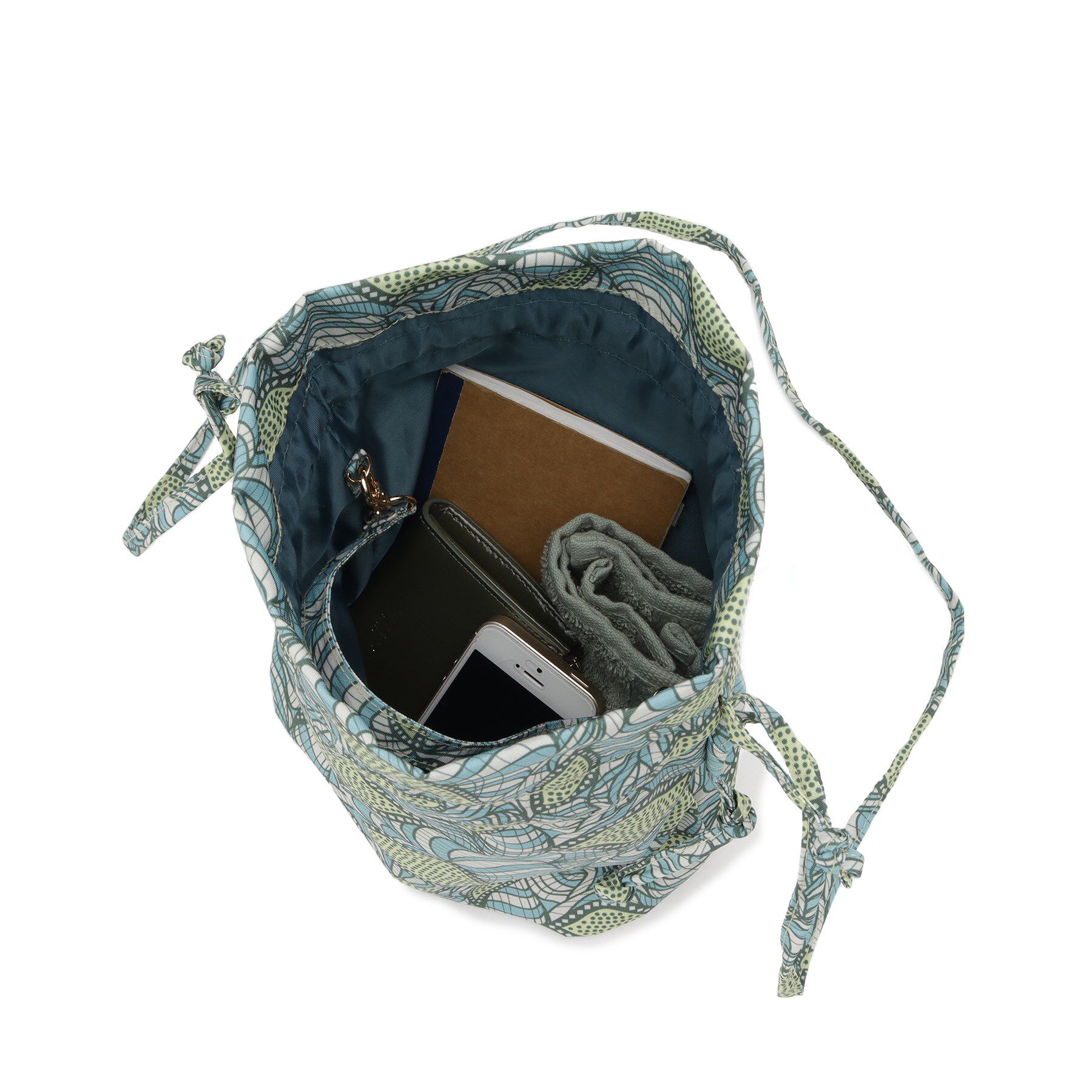 SHOO･LA･RUE「ころんとしたフォルムが魅力 ラタプリント 巾着ショルダーバッグ」|ショルダー・メッセンジャー|