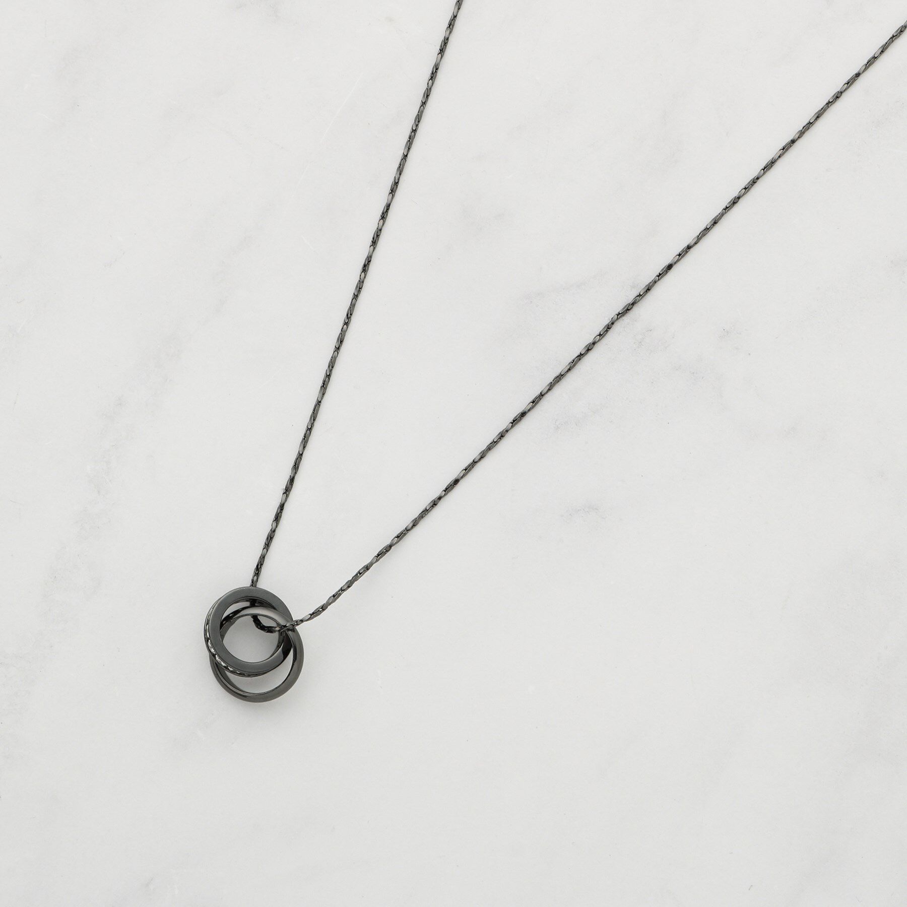 SHOO･LA･RUE「【2WAY】リング＆クリアドロップネックレス」|ネックレス|ブラック(019)