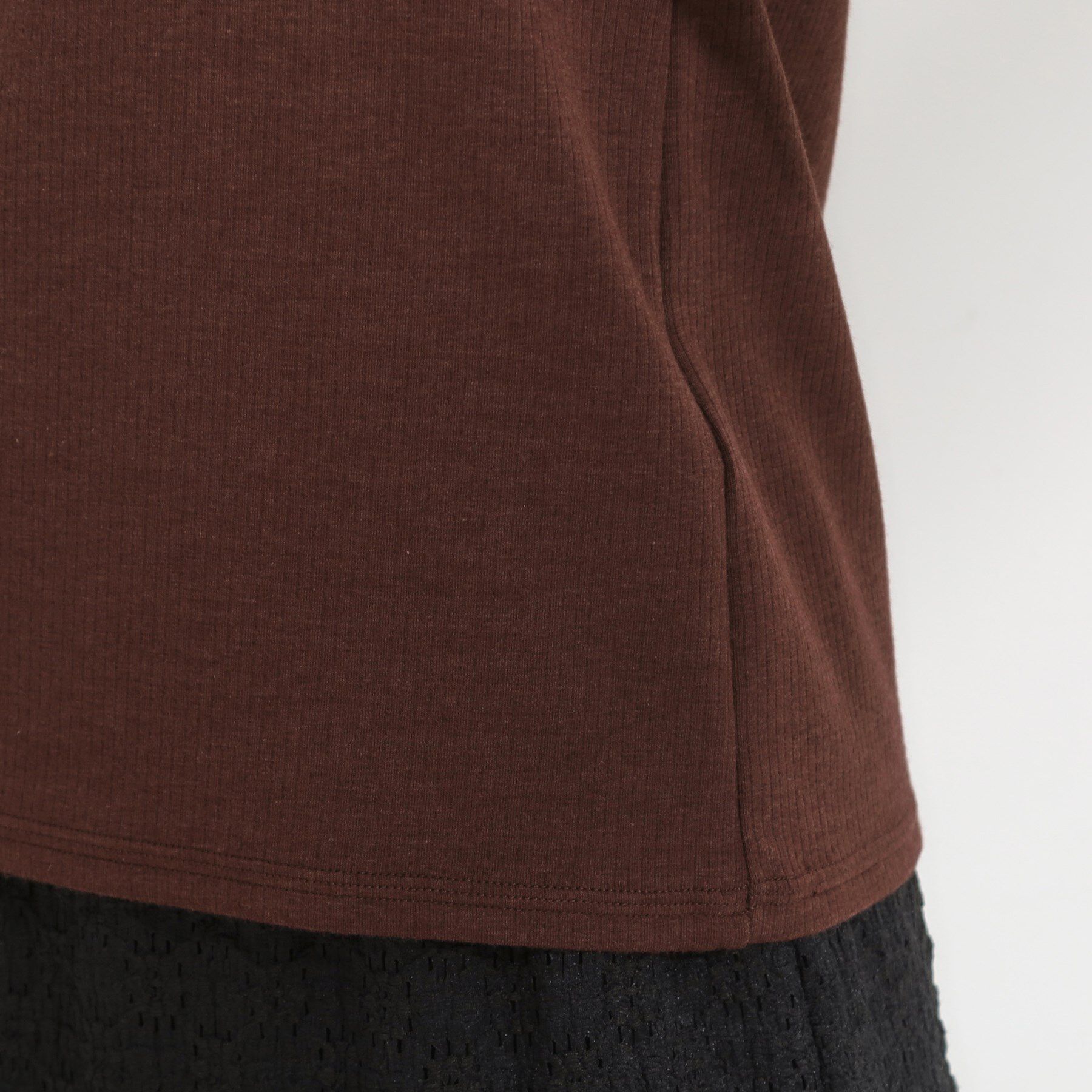 SHOO･LA･RUE「【S-LL/ひんやり/前後2WAY】シンプルだから使いやすい テレコTシャツ」|Tシャツ・カットソー|