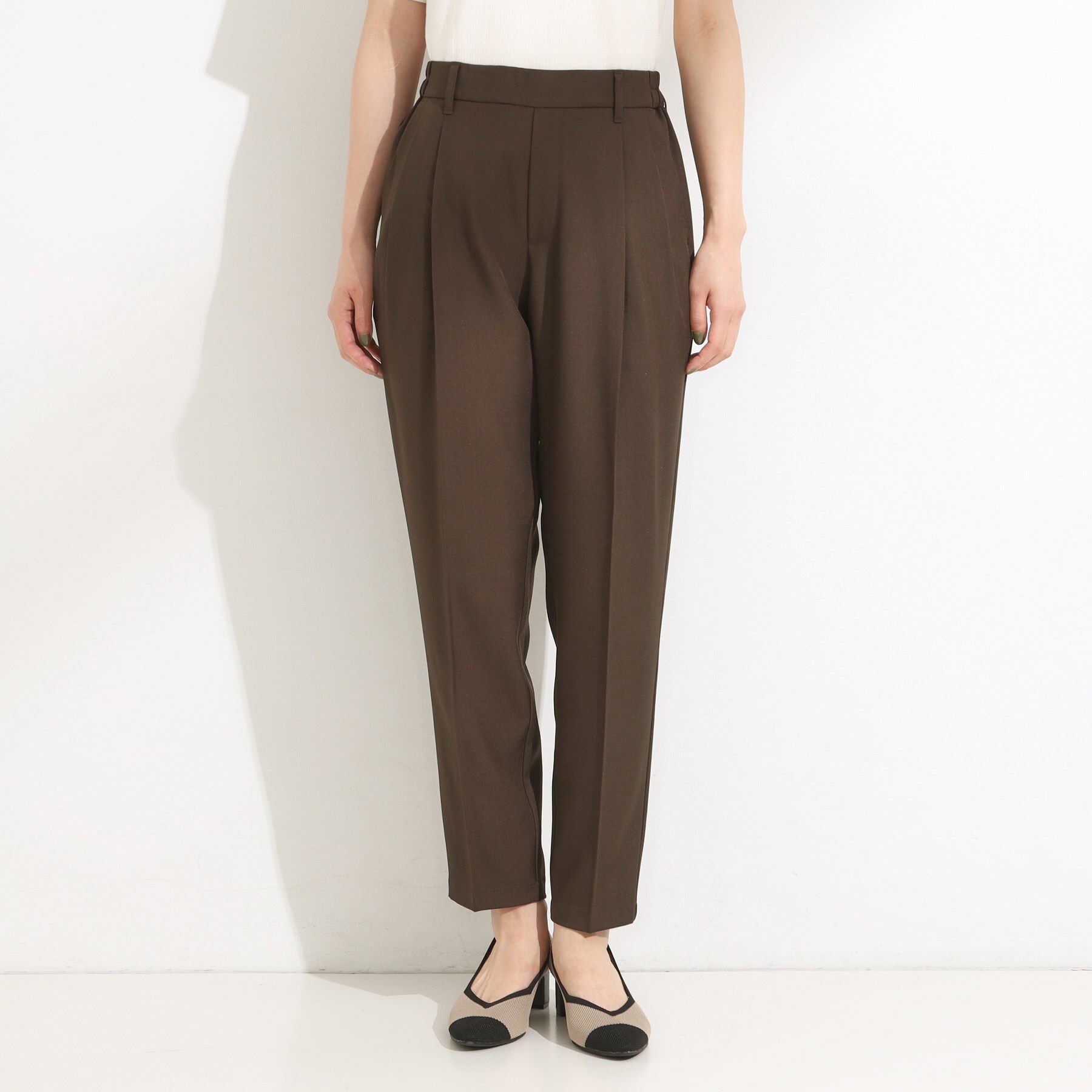 SHOO･LA･RUE「【洗濯機可】きれいめにもカジュアルにも 麻調テーパードパンツ」|その他|