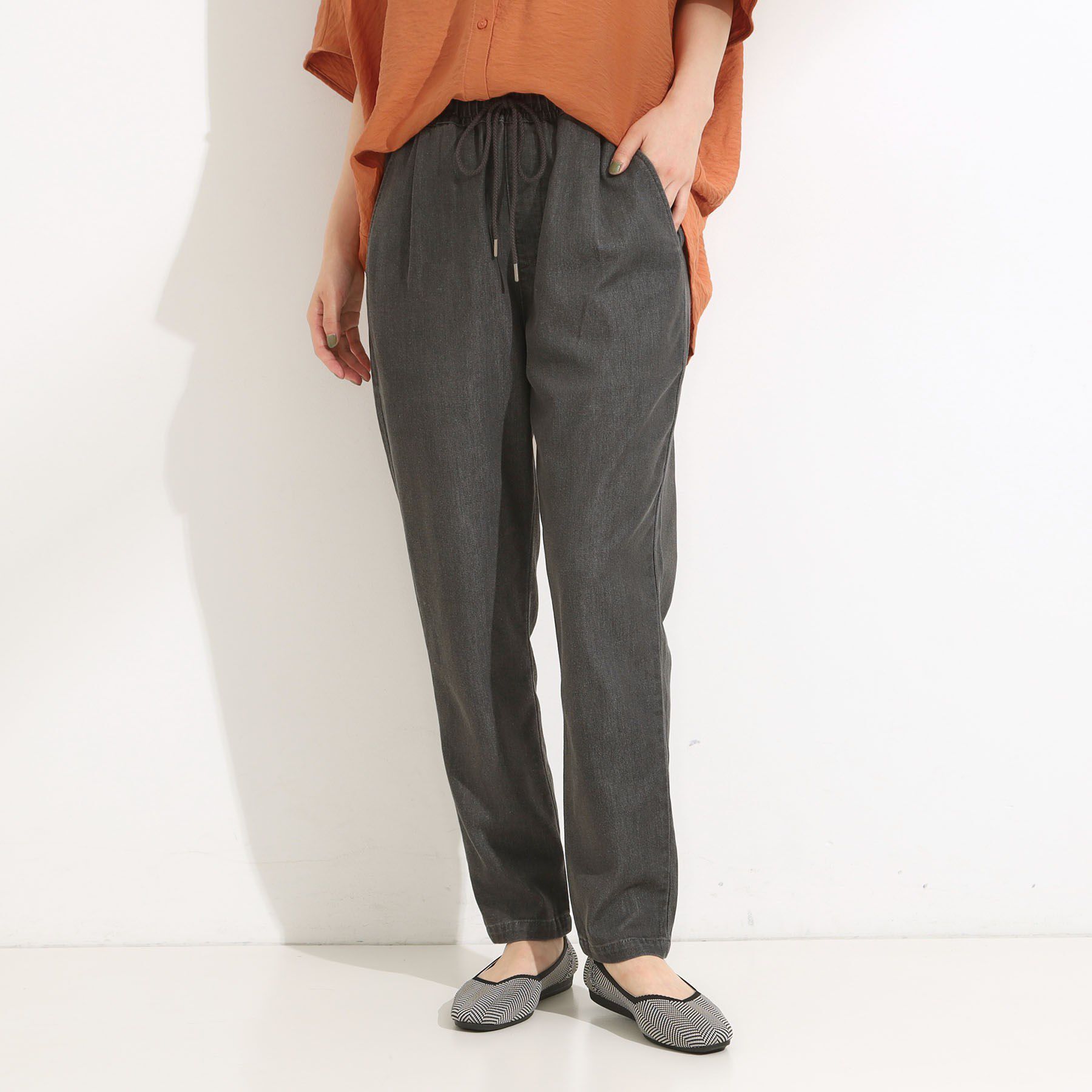 SHOO･LA･RUE「【SS-LL/美脚シルエット】デニムイージーテーパードパンツ」|デニム|