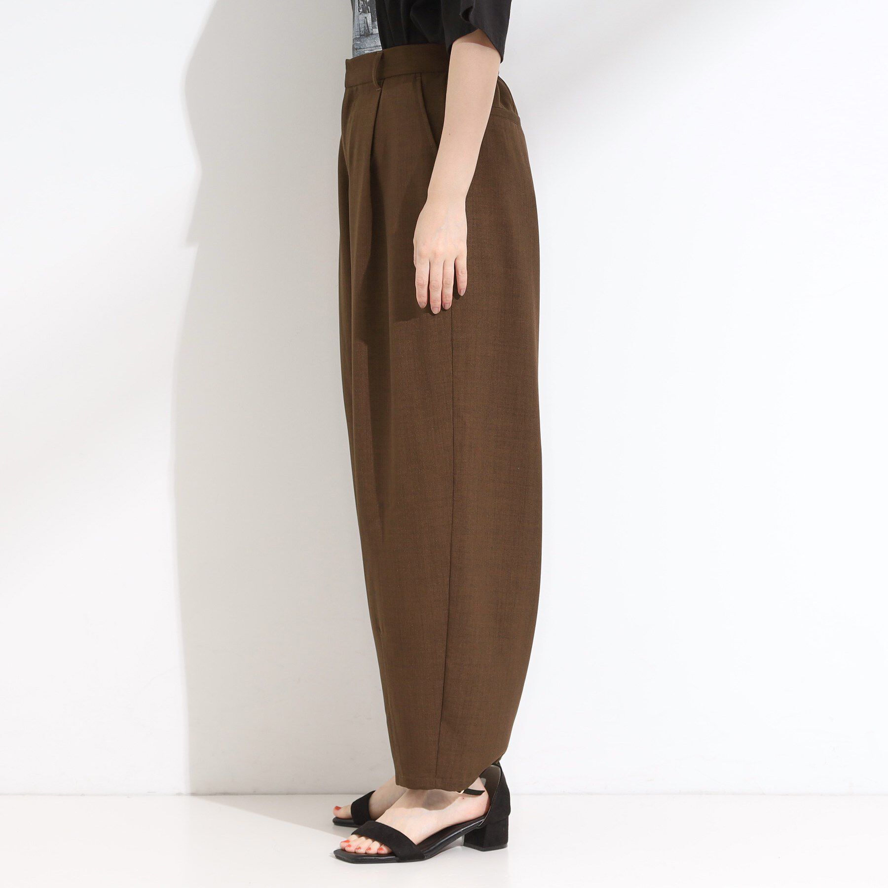 SHOO･LA･RUE「【セットアップ可】さらりと軽やか 麻調ゆるカーブパンツ」|その他|