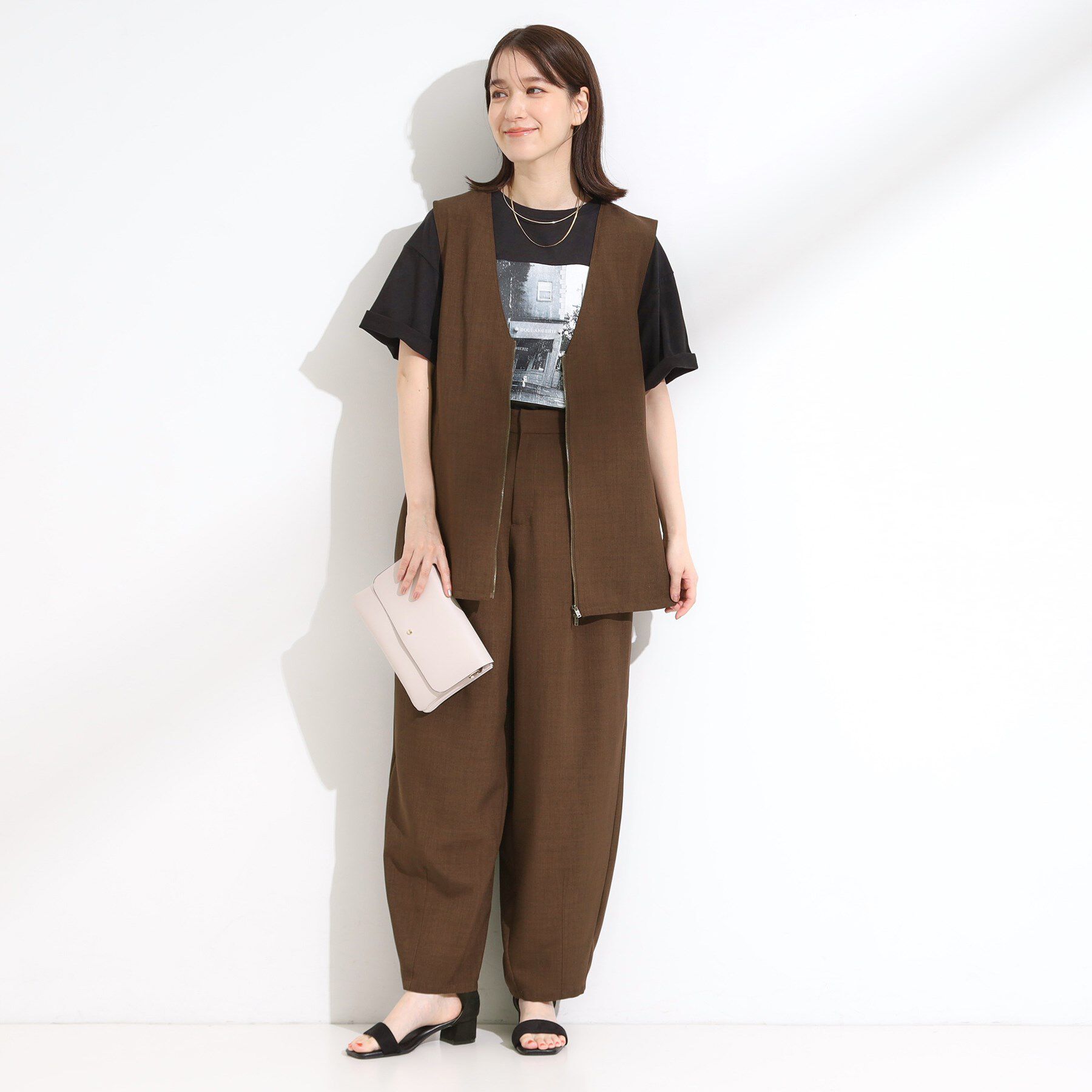 SHOO･LA･RUE「【セットアップ可】さらりと軽やか 麻調ゆるカーブパンツ」|その他|