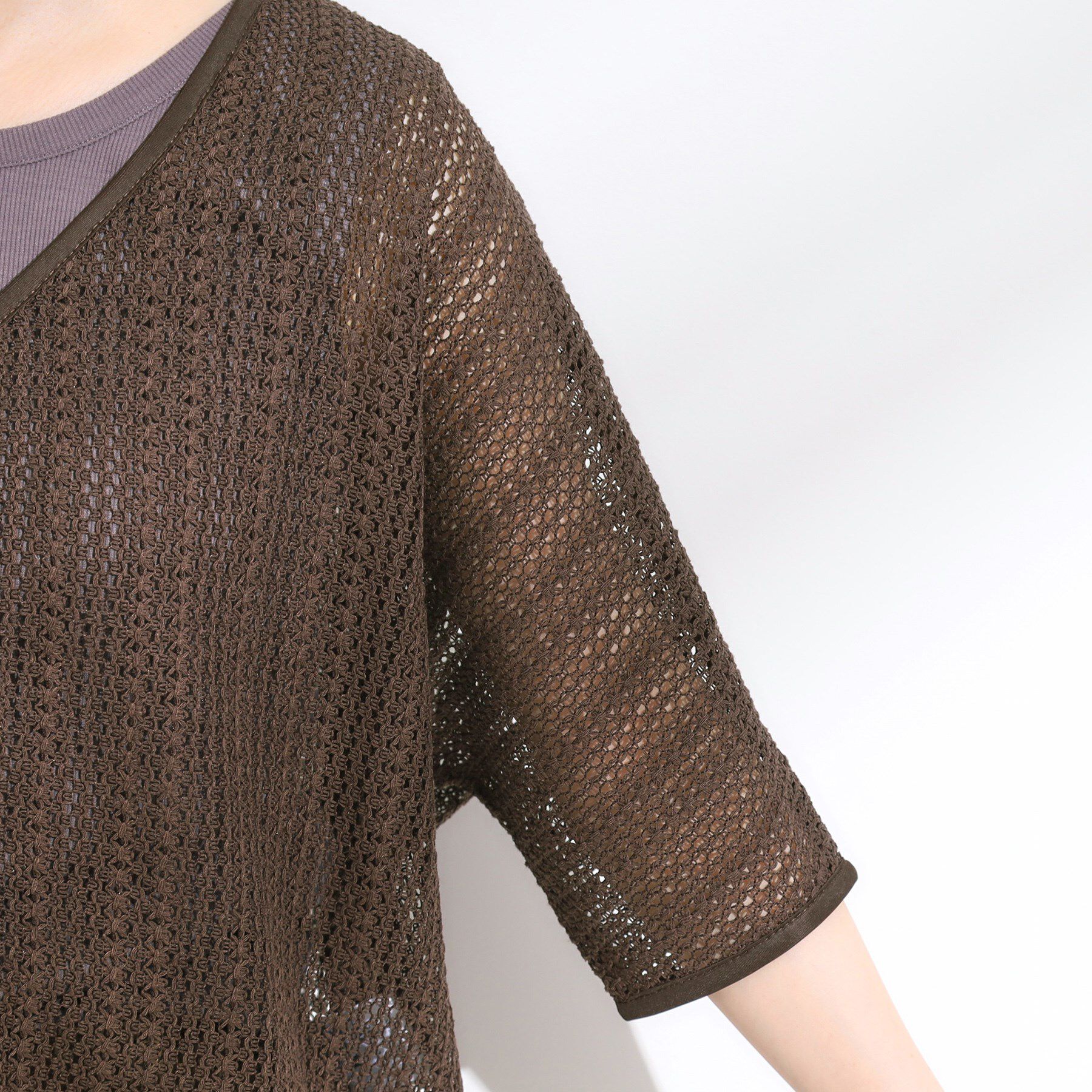 SHOO･LA･RUE「【洗える/S-LL】季節の変わり目に 透かし柄が涼やか ジップブルゾン」|ブルゾン・スタジャン|