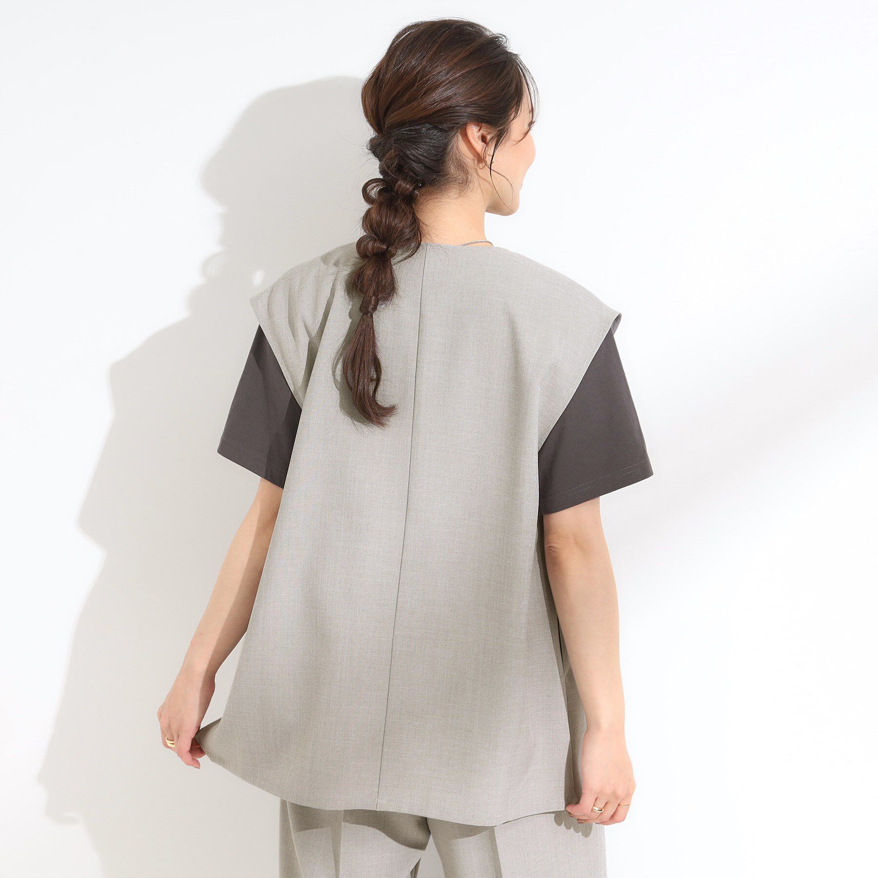 SHOO･LA･RUE「【S-LL/セットアップ可/洗濯後しわになりにくい】ダブルベスト」|ベスト・ジレ|