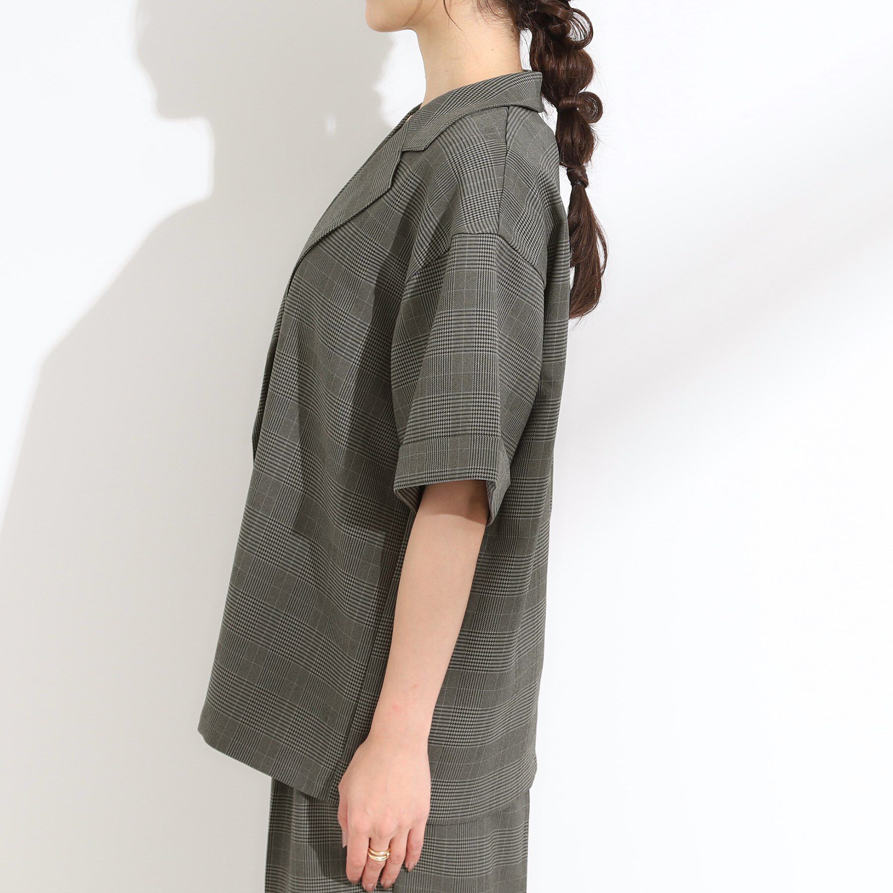 SHOO･LA･RUE「【S-LL/セットアップ可/洗濯後しわになりにくい】5分袖テーラードジャケット」|テーラードジャケット|