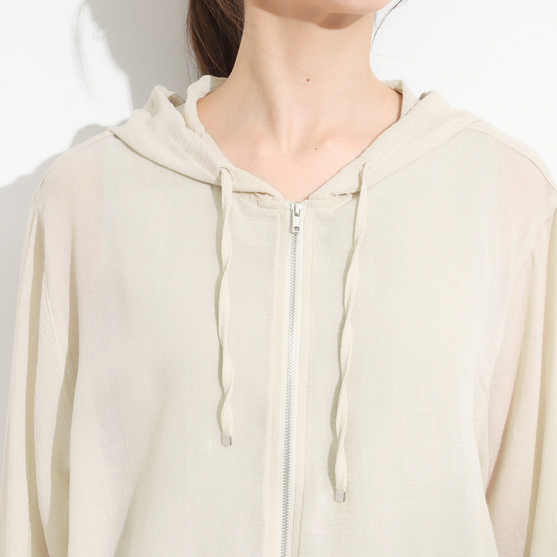 SHOO･LA･RUE「【S-LL】柔らかシアーでこなれるフーディブルゾン」|ブルゾン・スタジャン|