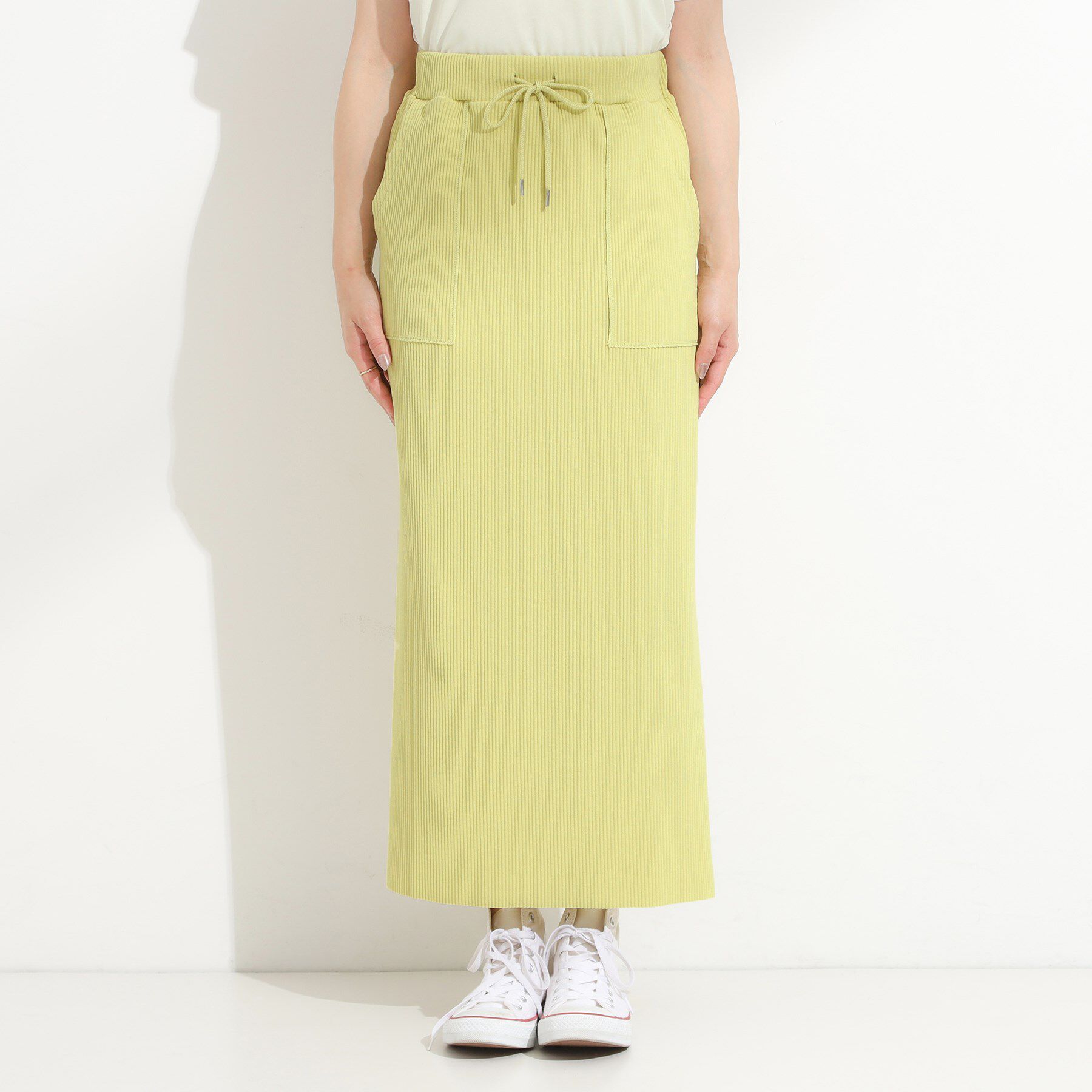 SHOO･LA･RUE「【セルフカット可/吸水速乾/抗菌防臭】着回ししやすい カットリブナロースカート」|スカート|