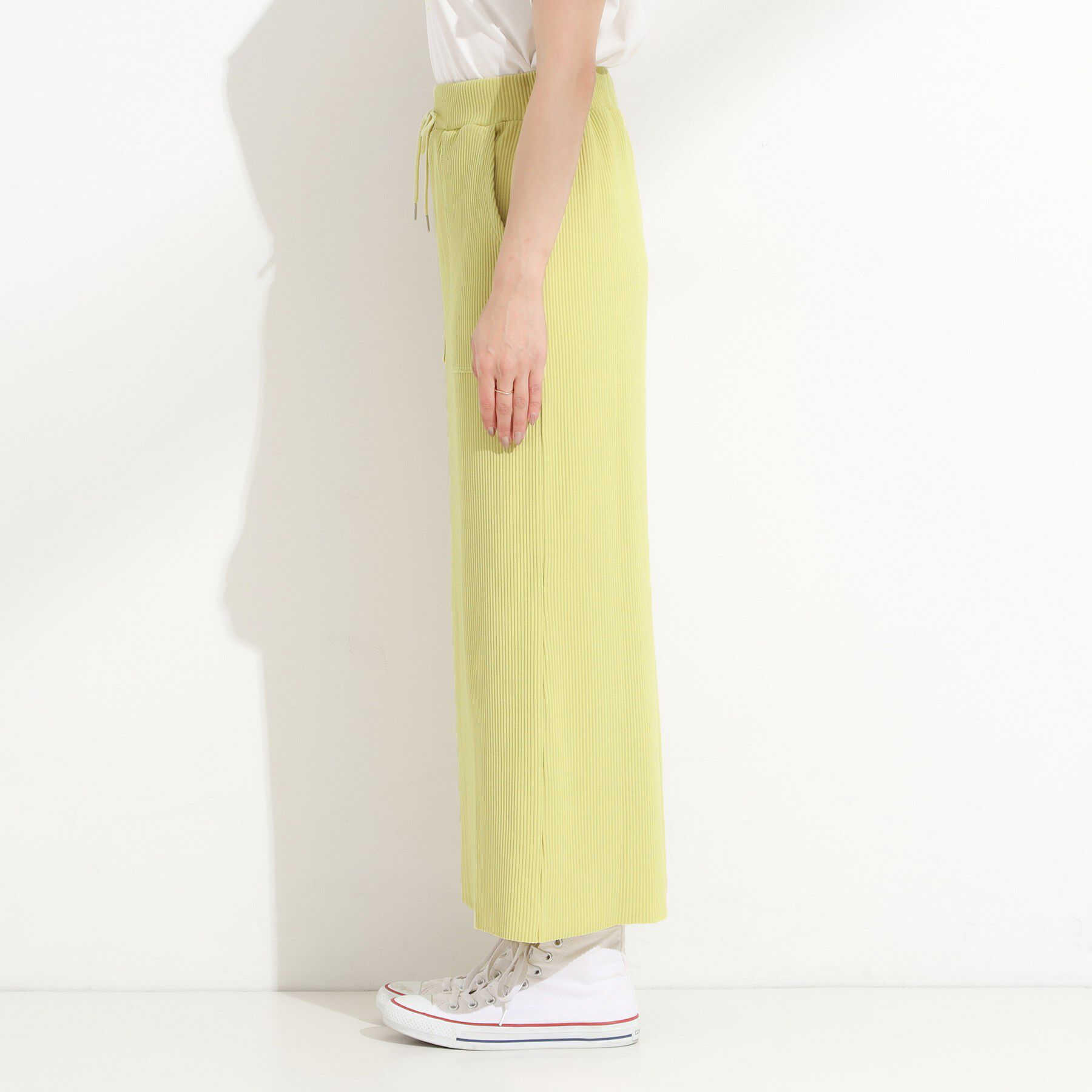 SHOO･LA･RUE「【セルフカット可/吸水速乾/抗菌防臭】着回ししやすい カットリブナロースカート」|スカート|