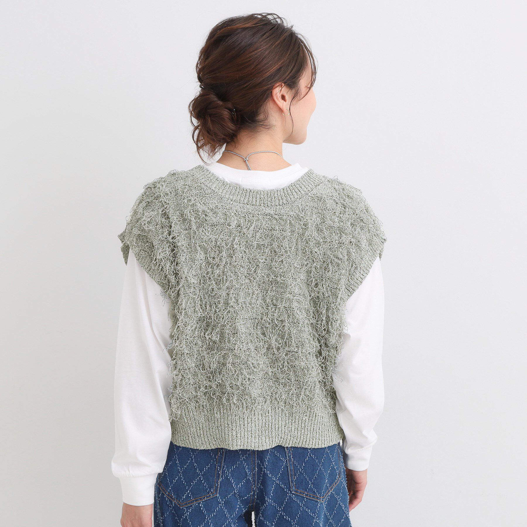 SHOO･LA･RUE「【前後2WAY】着るだけで着映える ループヤーンベスト」|ベスト・ジレ|