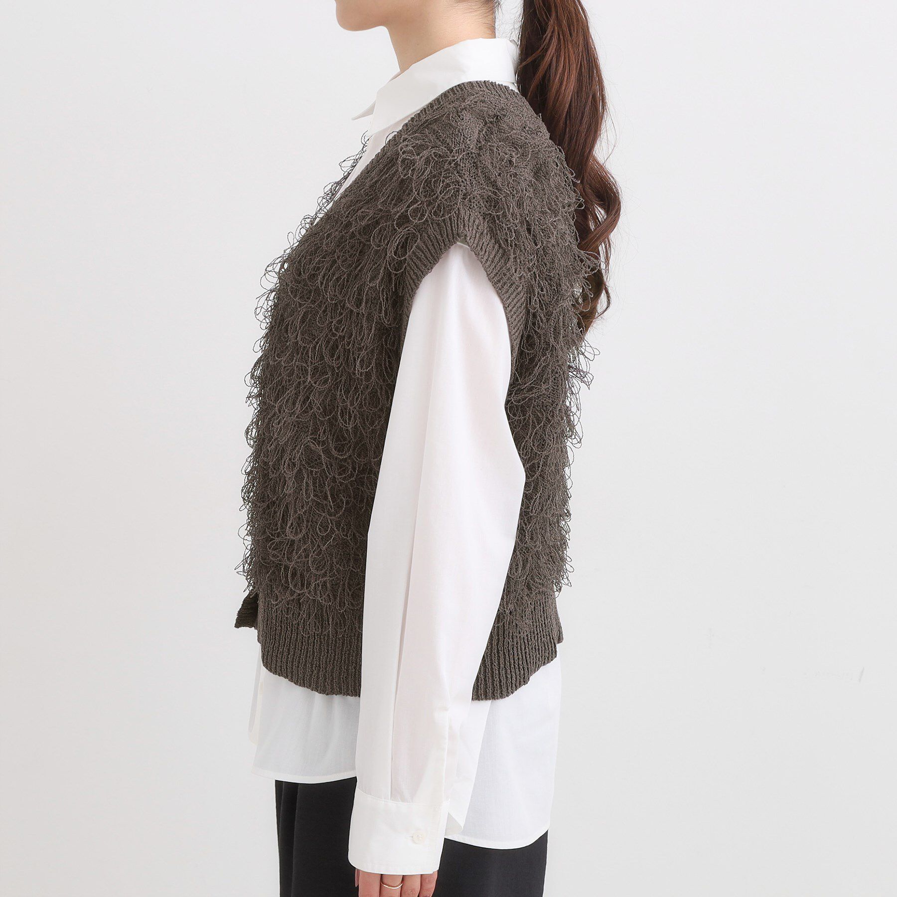 SHOO･LA･RUE「【前後2WAY】着るだけで着映える ループヤーンベスト」|ベスト・ジレ|