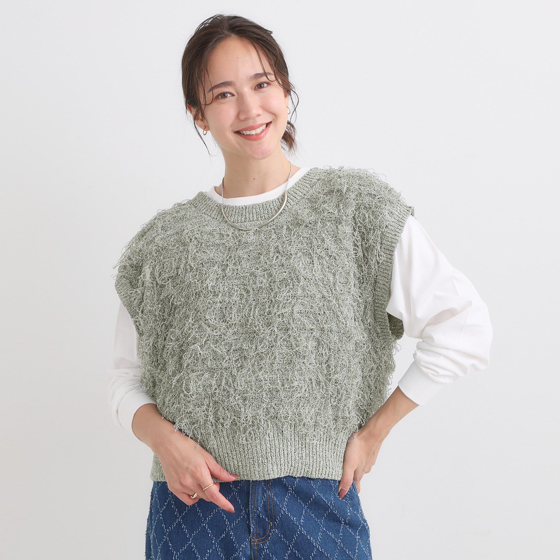 SHOO･LA･RUE「【前後2WAY】着るだけで着映える ループヤーンベスト」|ベスト・ジレ|