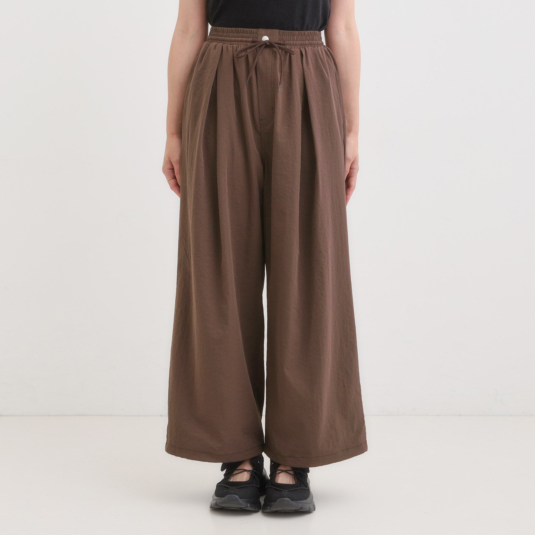 SHOO･LA･RUE「【2WAY/S-LL】シルエット変化を楽しめる ドロスト ワイドカーブパンツ」|その他|