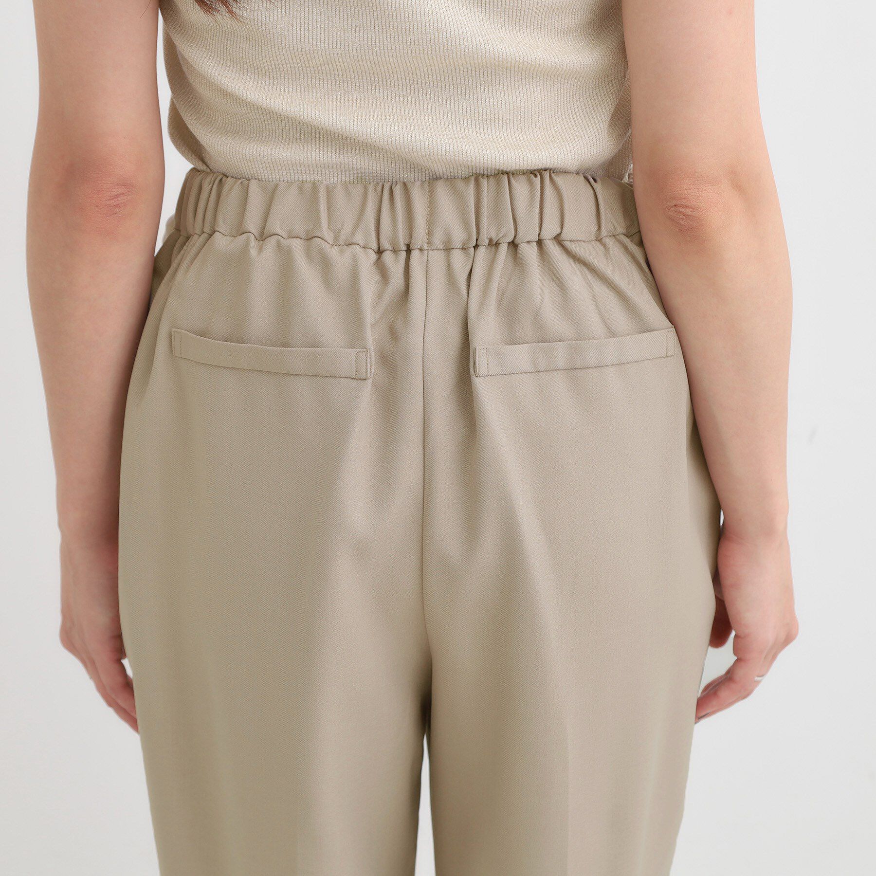 SHOO･LA･RUE「【S-LL】ウエストリボンがアクセント ゆったりテーパードパンツ」|その他|