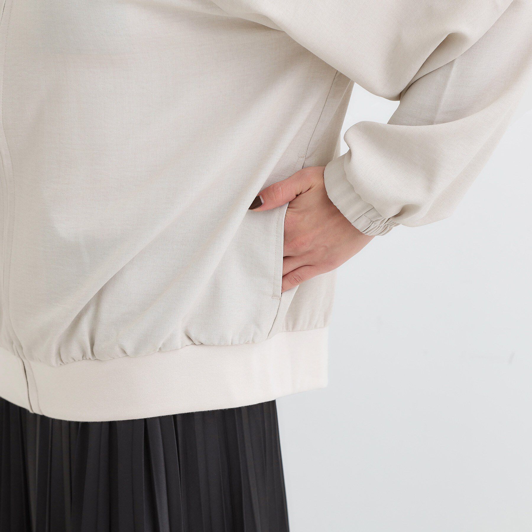 SHOO･LA･RUE「【洗濯機可/S-LL】さっと羽織れる 軽量リブブルゾン」|ブルゾン・スタジャン|