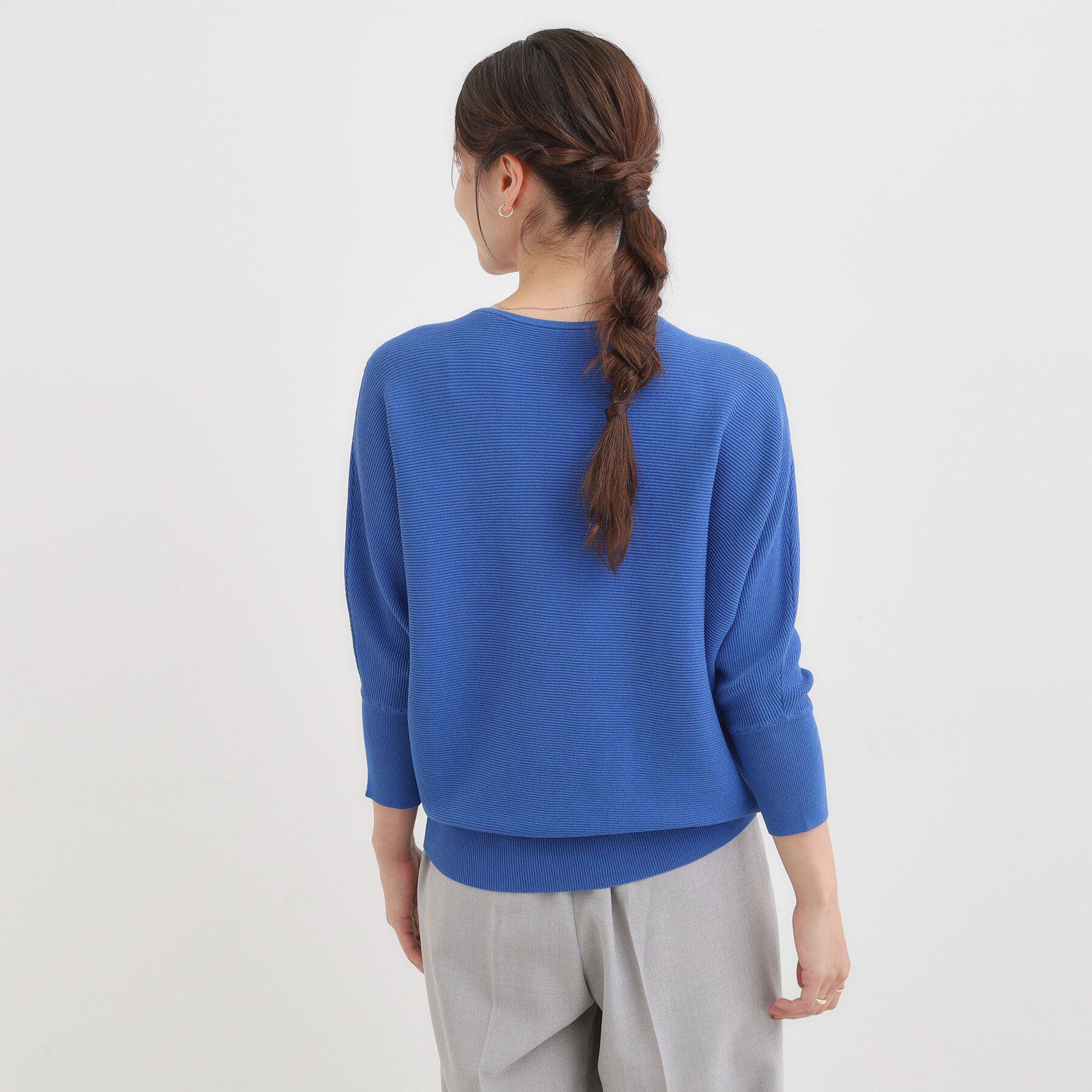 SHOO･LA･RUE「【洗える/毛玉になりにくい/UV】 ガータードルマン 7分袖ニット」|ニット・セーター|