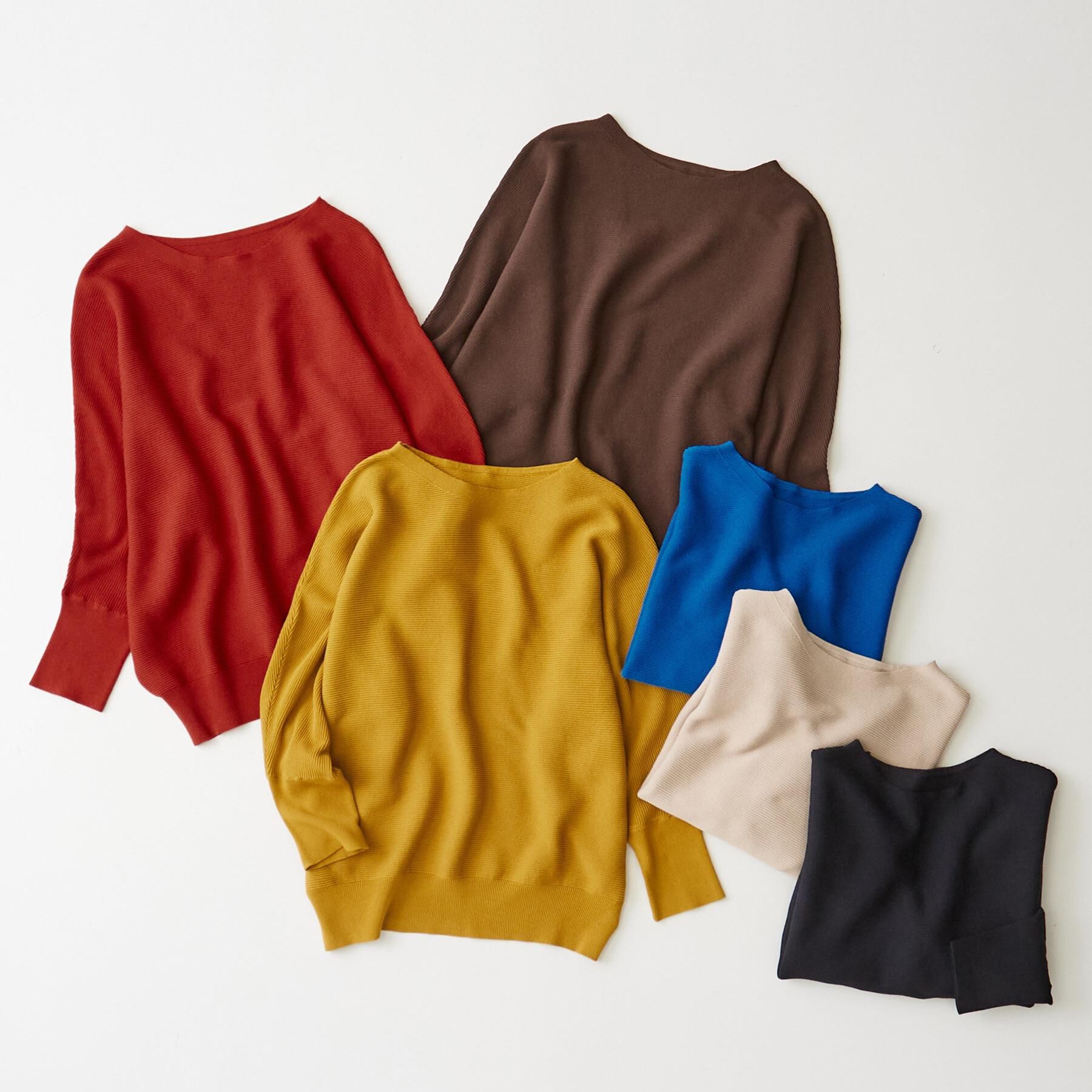 SHOO･LA･RUE「【洗える/毛玉になりにくい/UV】 ガータードルマン 7分袖ニット」|ニット・セーター|