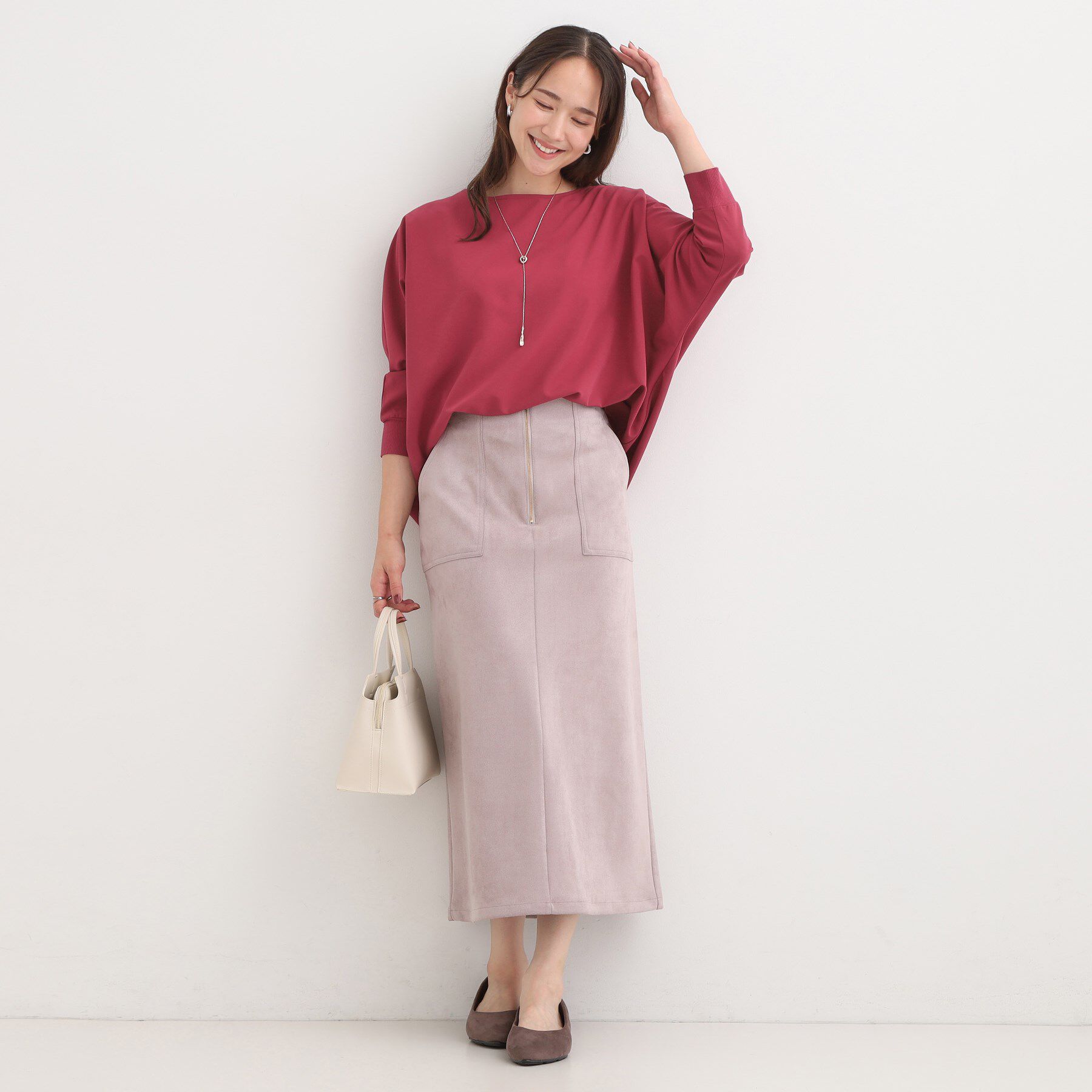 SHOO･LA･RUE「【洗濯後しわになりにくい】1枚でサマ見え 8分袖ドルマンブラウス」|シャツ・ブラウス|