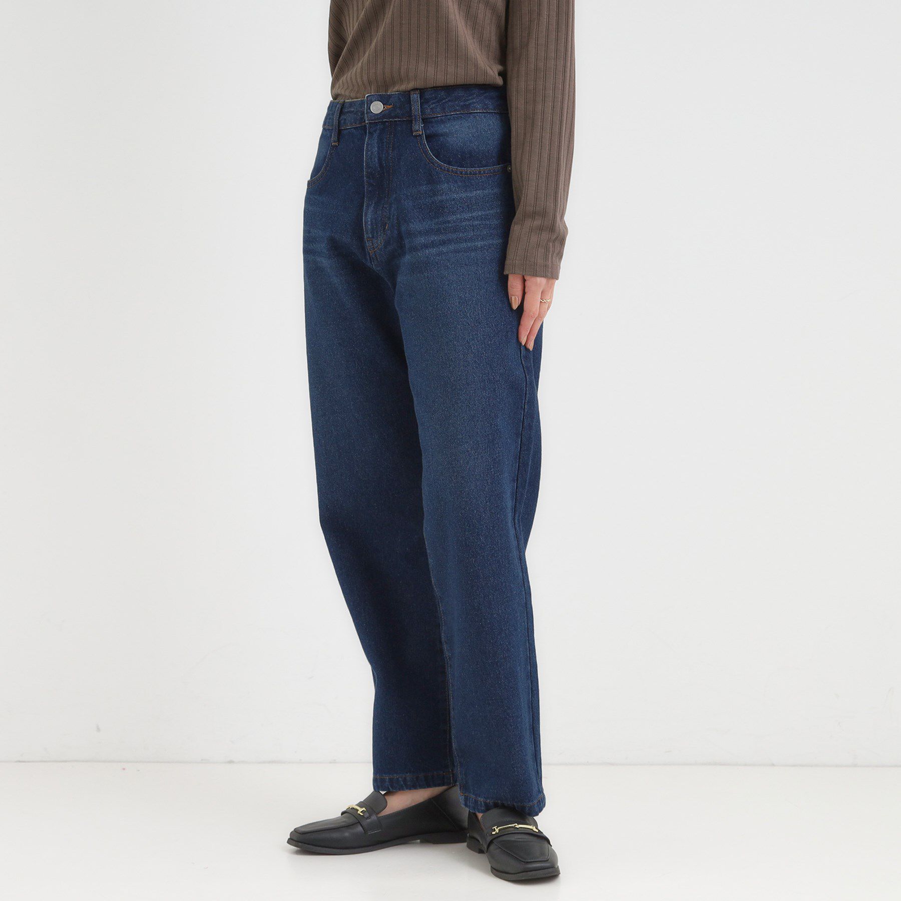 SHOO･LA･RUE「【S-LL】大人カジュアルに 柔らかデニムテーパードパンツ」|デニム|